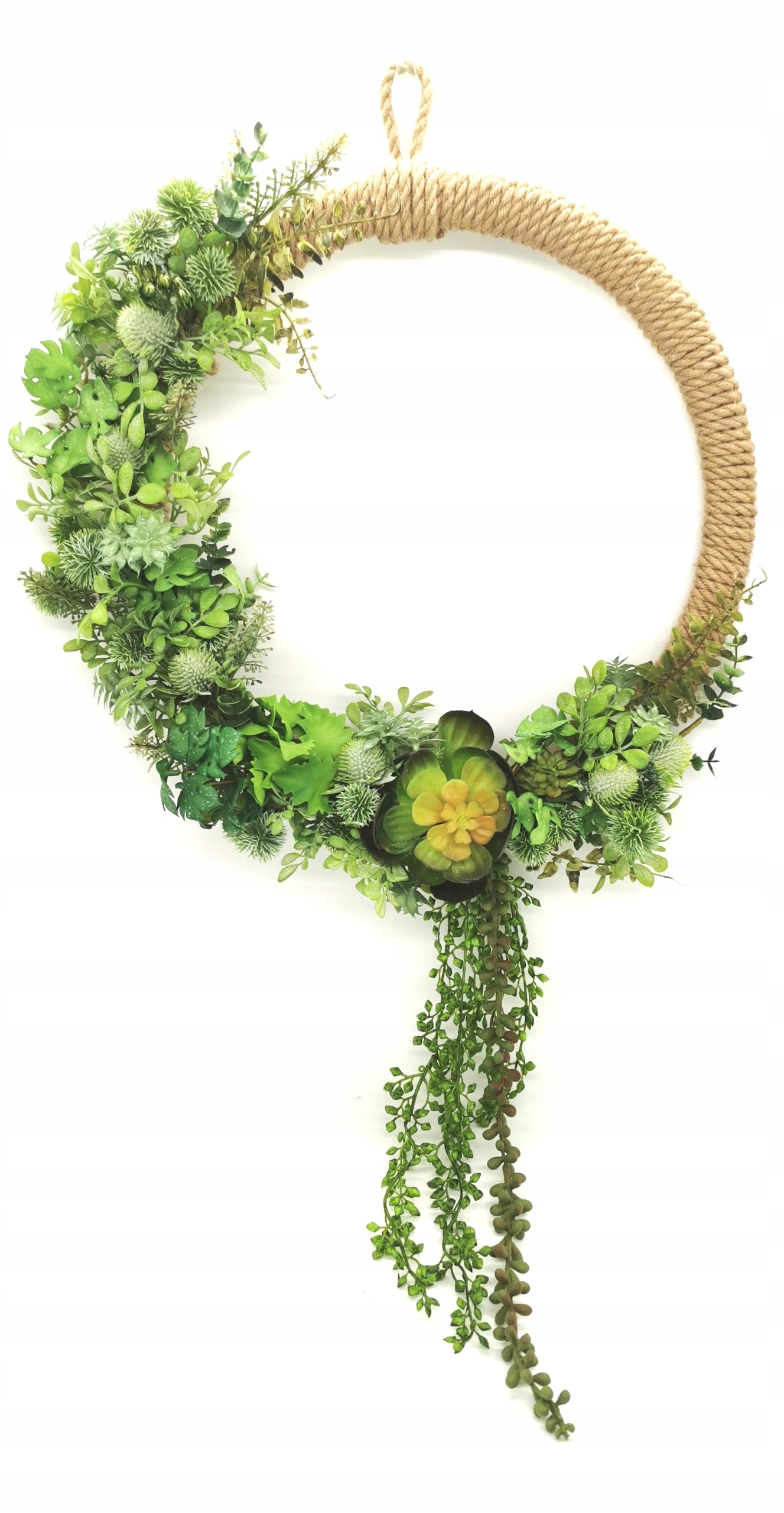 Věnec z sukulentů – dekorace 45 cm