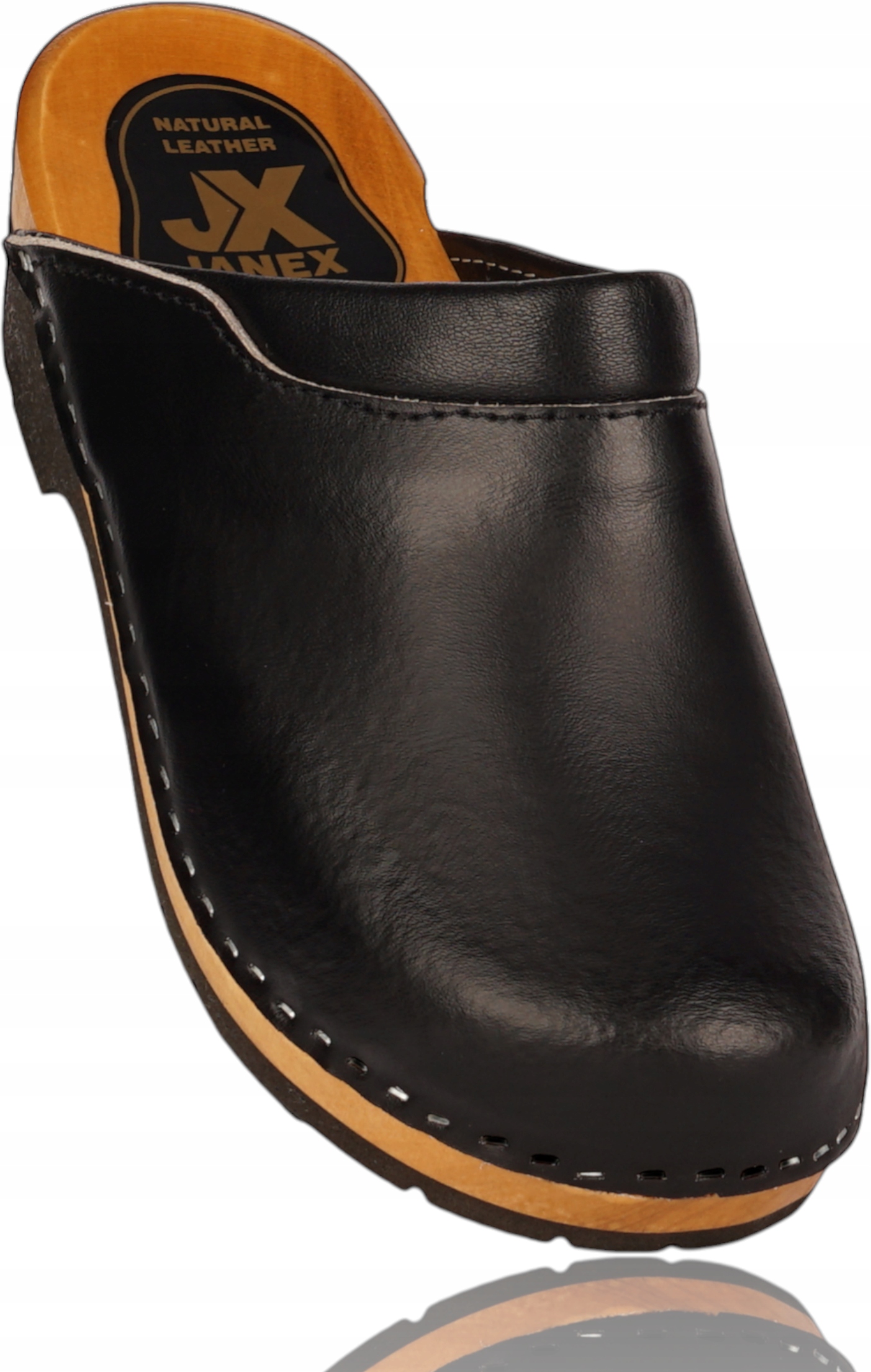 Dámské kožené černé lodičky Nazouváky pro zdravotníky do práce Premium