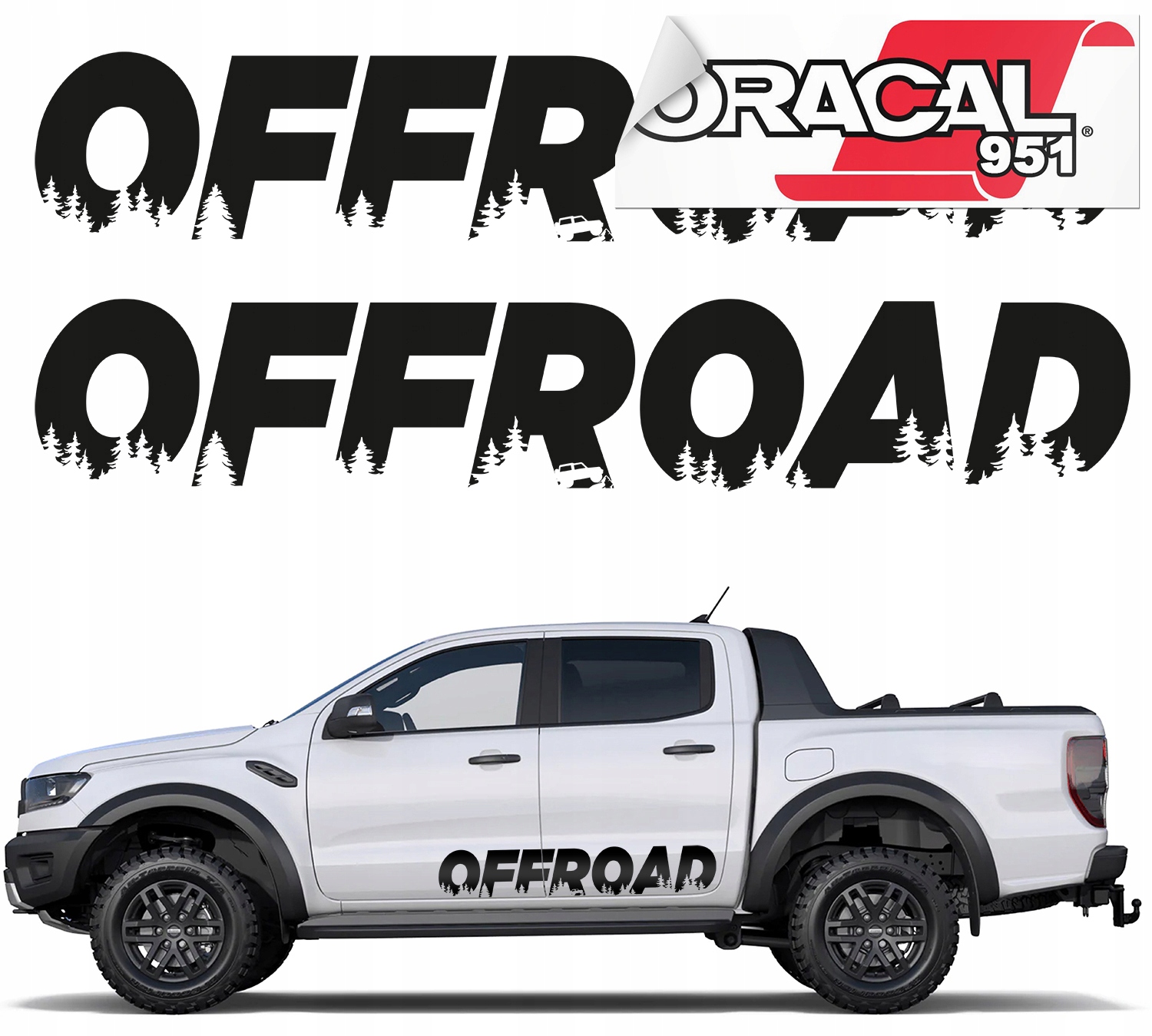 Наклейка для автомобиля OFF ROAD Forest 20X114CM 2шт.