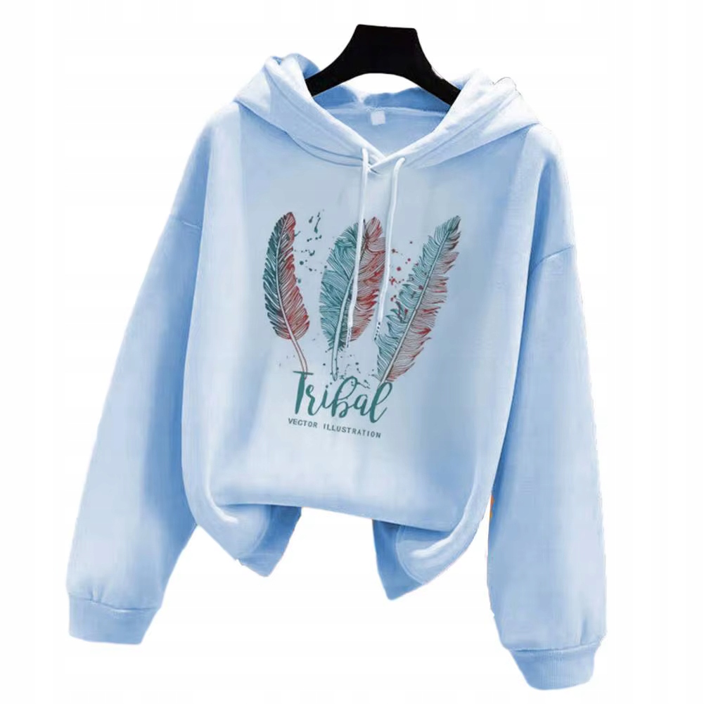 Dámská Mikina s peřím a kapucí Stylová a pohodlná L