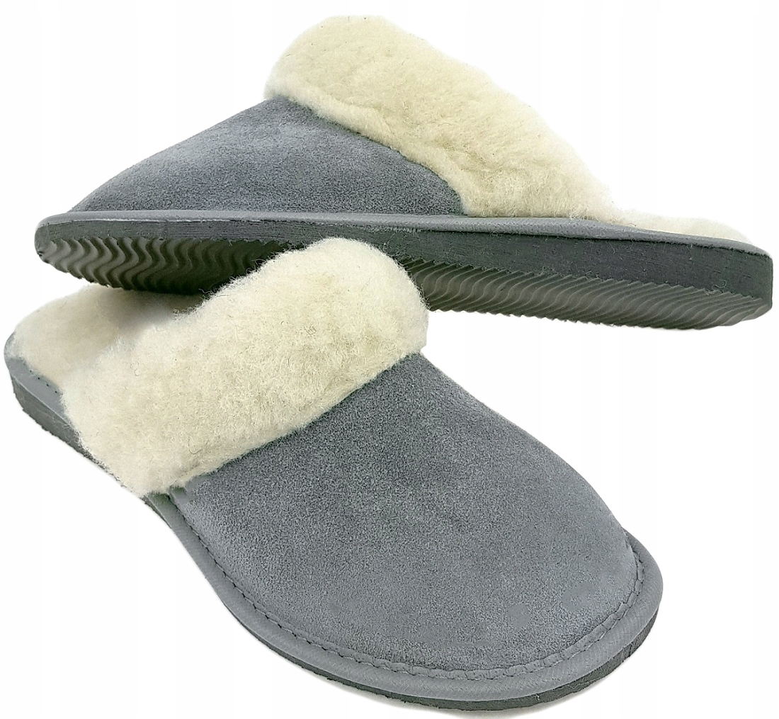 Ciepłe Kapcie Skóra Wełna Pantofle Góralskie *40* Rozmiar 40