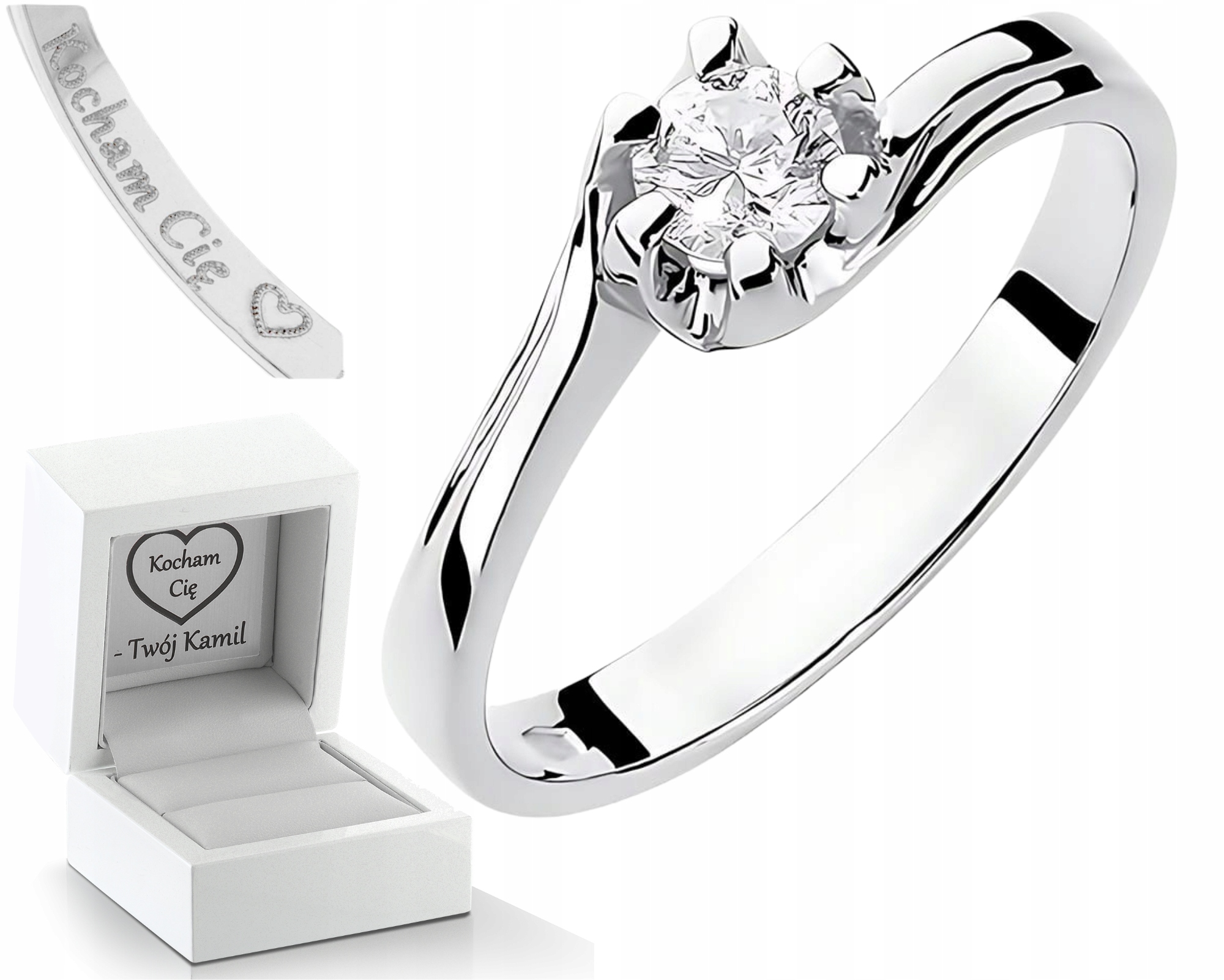 Bílé Zlato Laboratorní Diamant Prstýnek 585