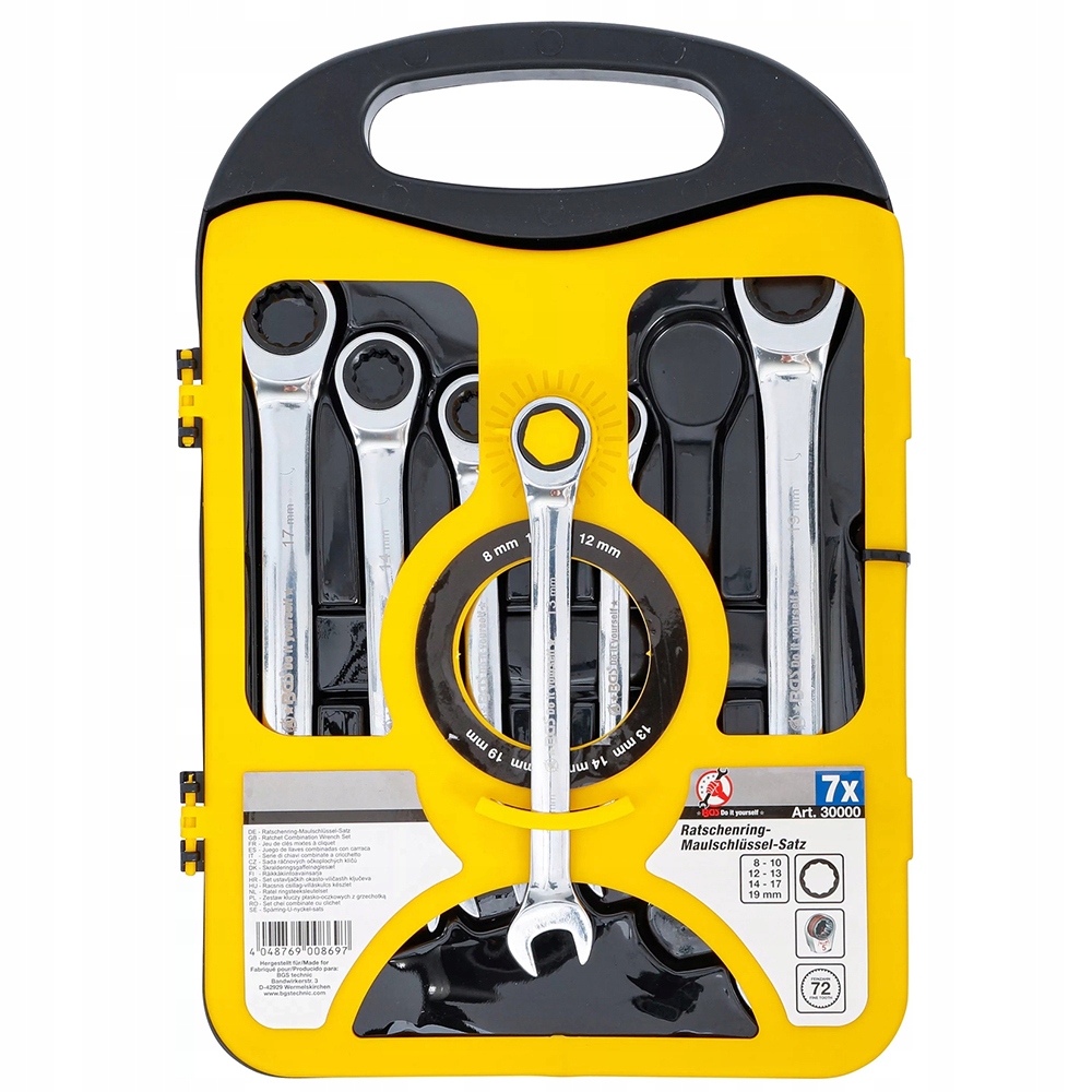 Očkový klíč s ráčnou 4v1 10 x 13 17 x 19 mm, Bgs Diy 30007