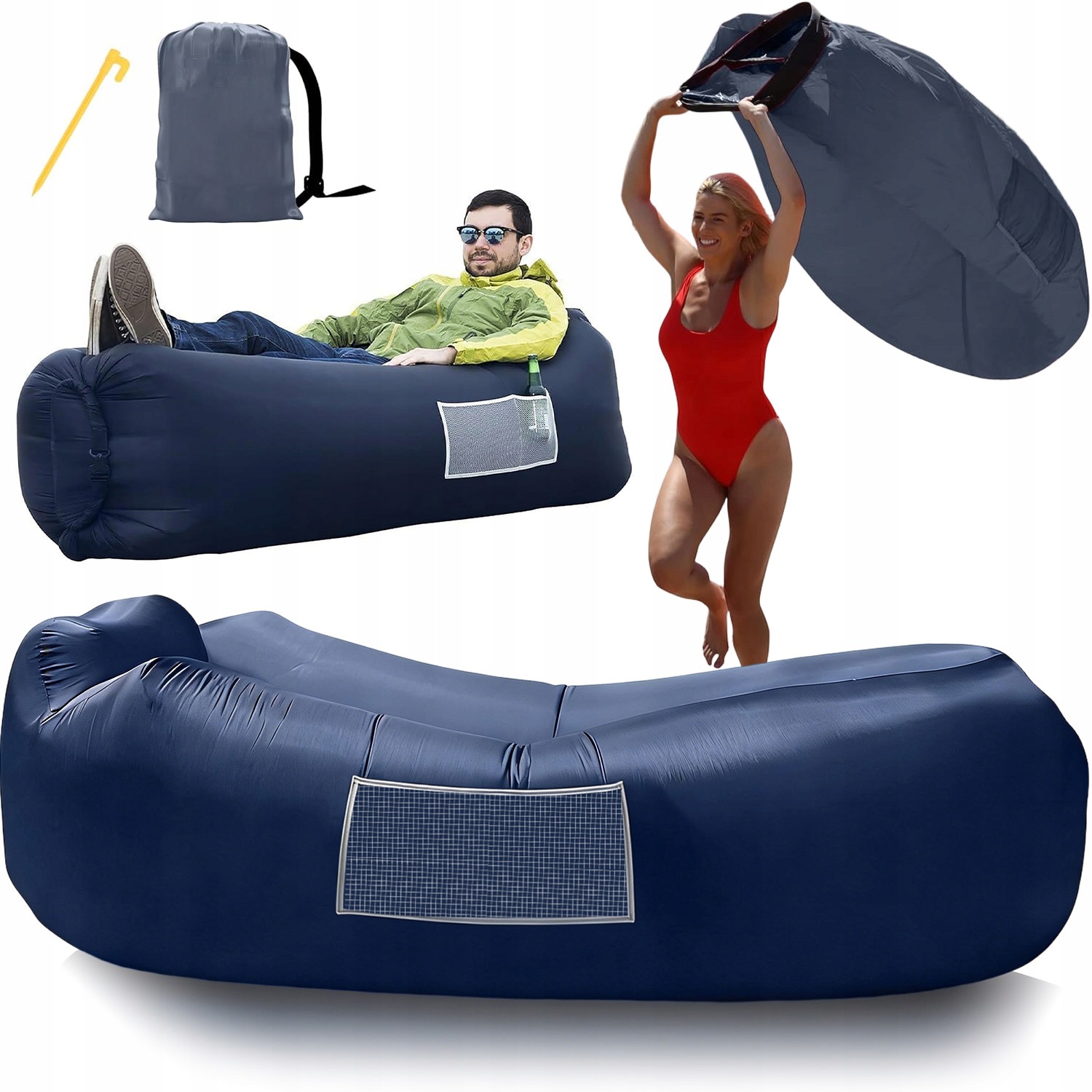 Nafukovací Rozkládací Pohovka Lazy Bag Air Na Pláž Křeslo Matrace Lehátko