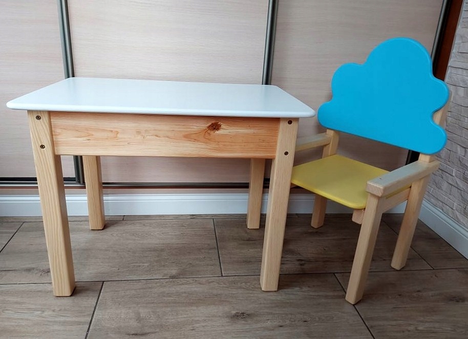 Stolik i krzesło dla dziecka drewniane 92-116 Marka inna