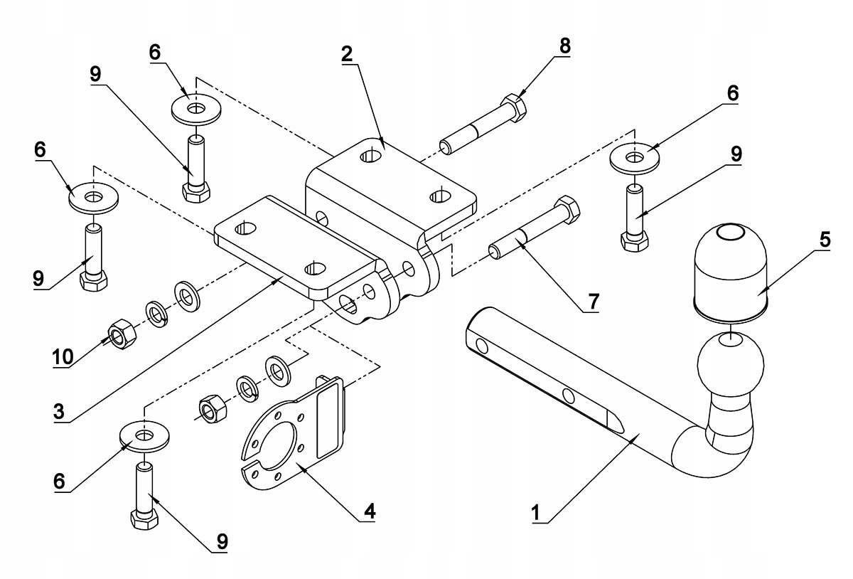 Hak holowniczy VOLKSWAGEN AMAROK 2010-2022 7pin Producent Auto-hak