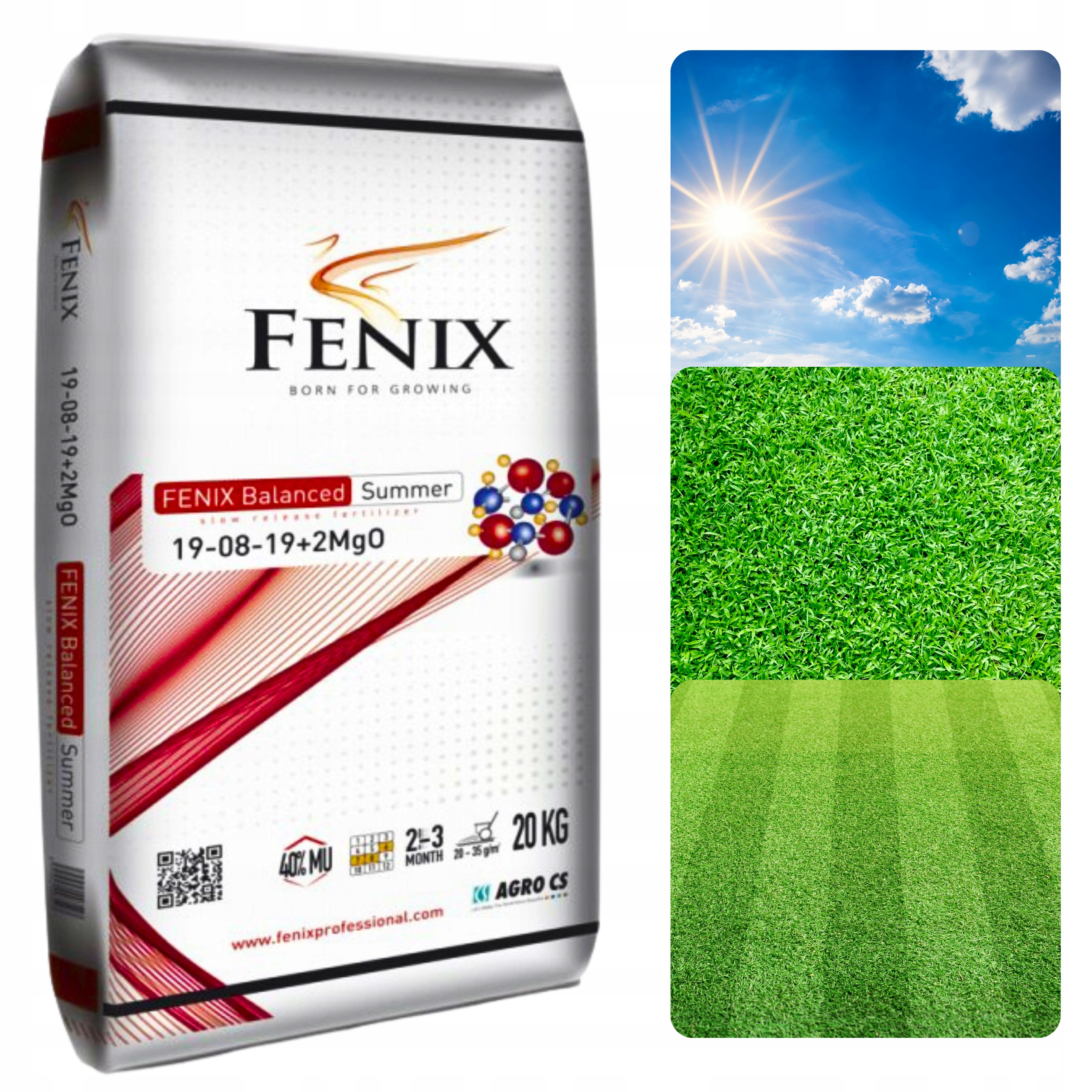 Fenix Profejsjonlany Nawóz Do Trawy Trawnika Summer 19-08-19 40% Mu Otoczka
