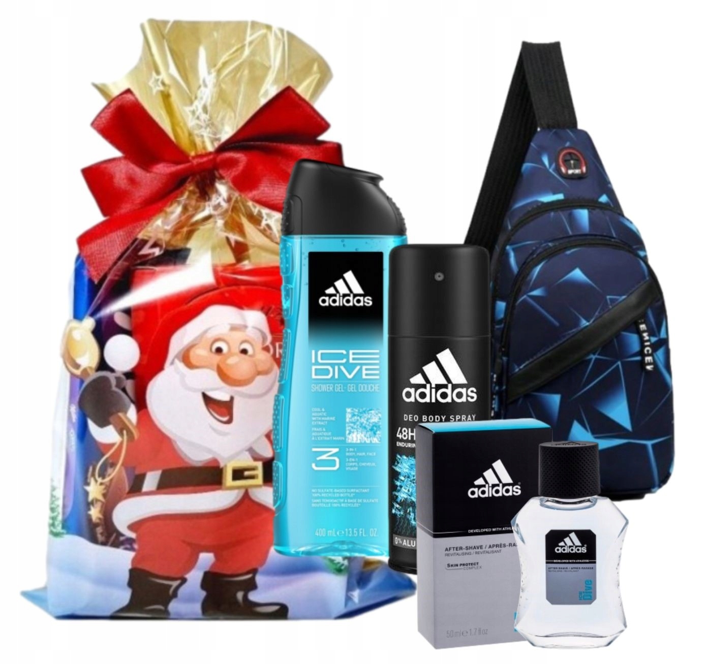 Adidas Ice Dive dárková sada pro něj Gel Deodorant Voda Ledvinka