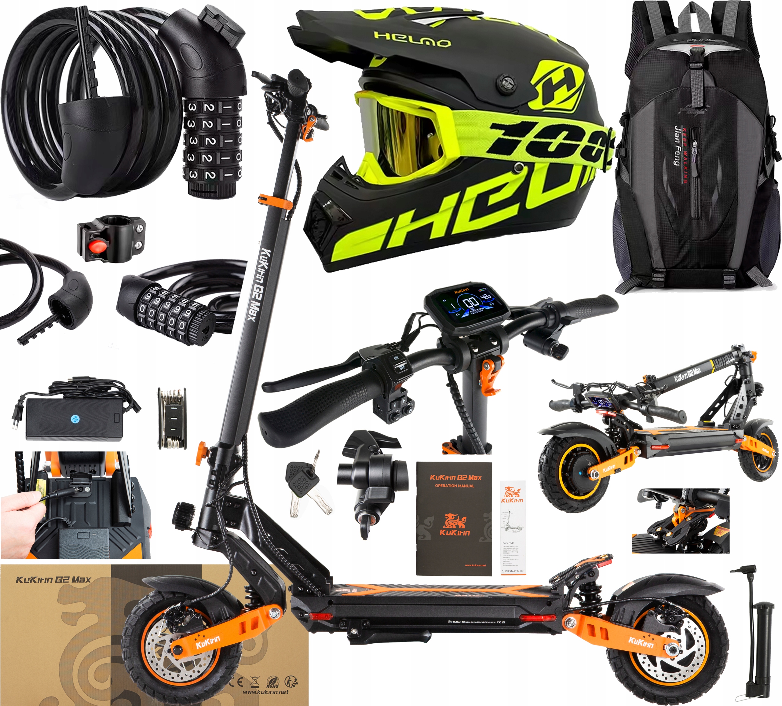 KuKuKirin G2 Max Elektrická vozidla 1000W 48V 20.8AH 55KM/H 70KM Dárek