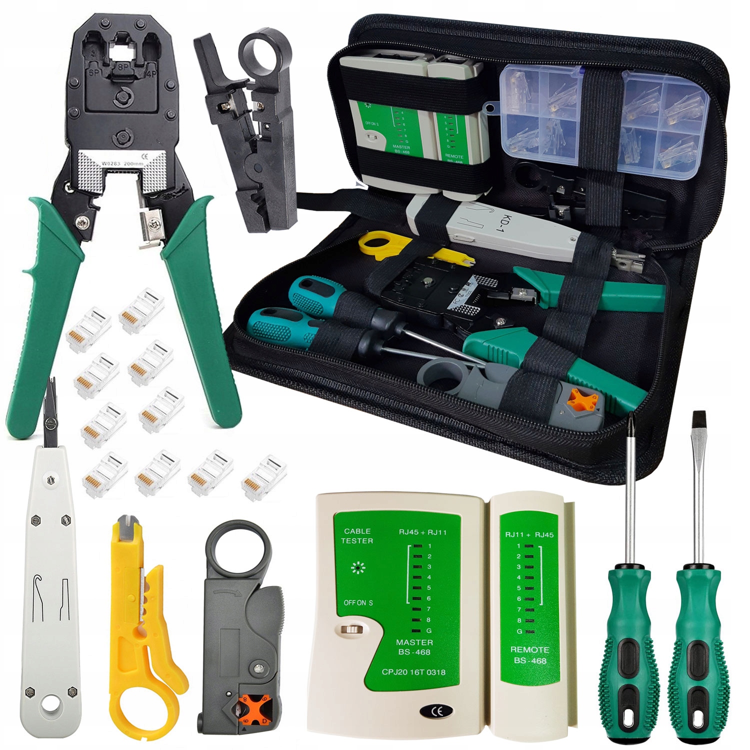 

Tester Kabli Zaciskarka Ściągacz RJ45 LAN3 Narzędz