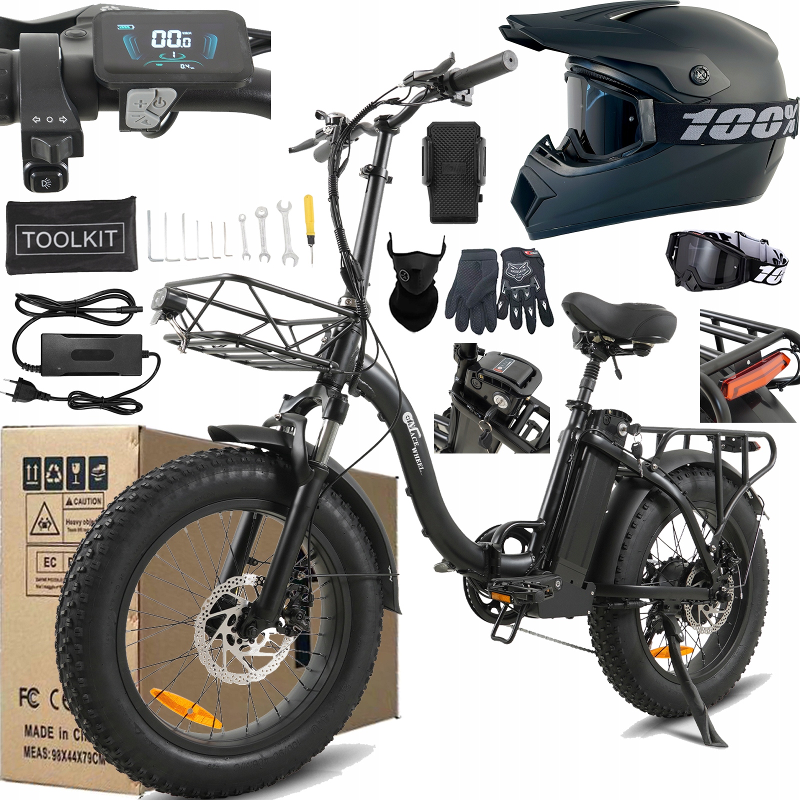 Cmacewheel Y20 Elektrická vozidla 750W 48V 18AH 42KM/H 65KM 20*4" +Dárek