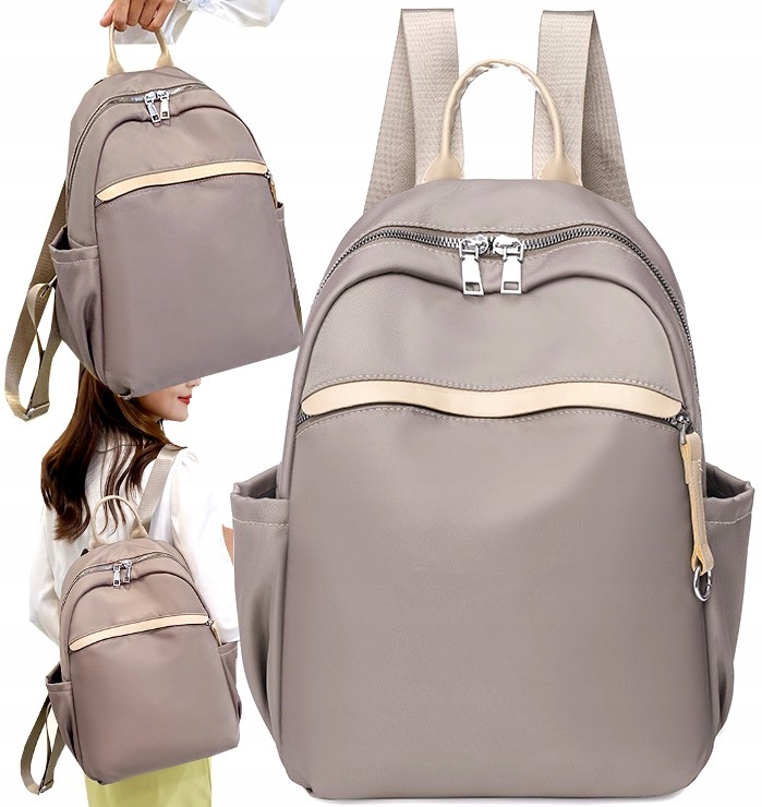 

Szary Plecak damski miejski sportowy pojemny