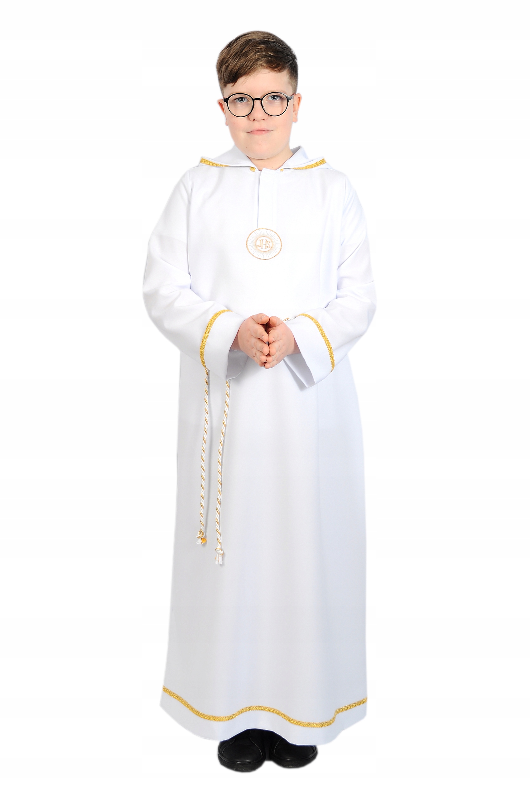 Alba komunijna dla chłopca z kapturem Rozmiar 140