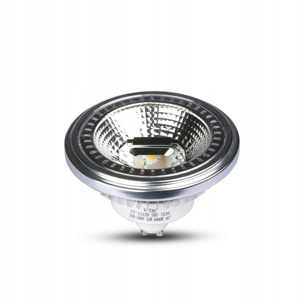 V-tac Led žárovka AR111 12W GU10 230V 40st Cob VT-1112 6400K 1117lm