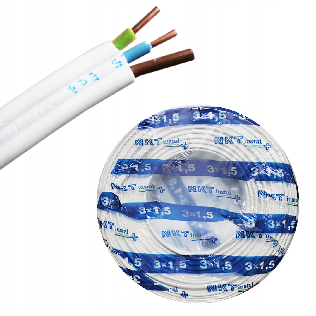 

YDYp 3x1,5 750V Przewód Kabel Płaski 3x1,5mm Nkt