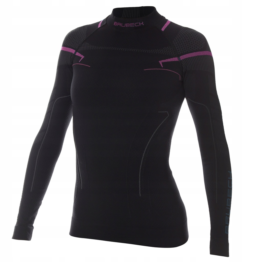 Brubeck Bluzka Damska Thermo Czarny/różowy XL