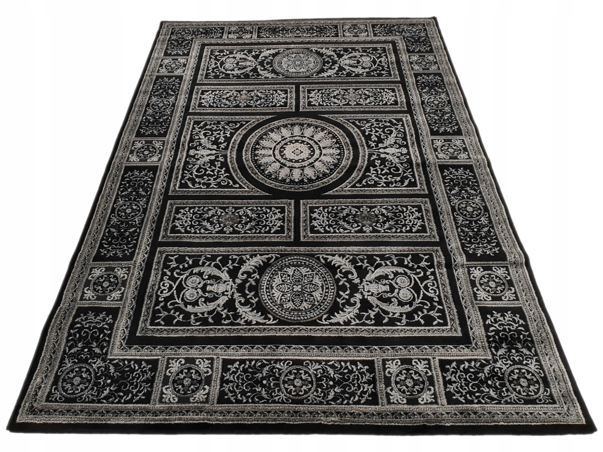 Dywan Craft 3D Czarny Glamour loft srebrny 160x230