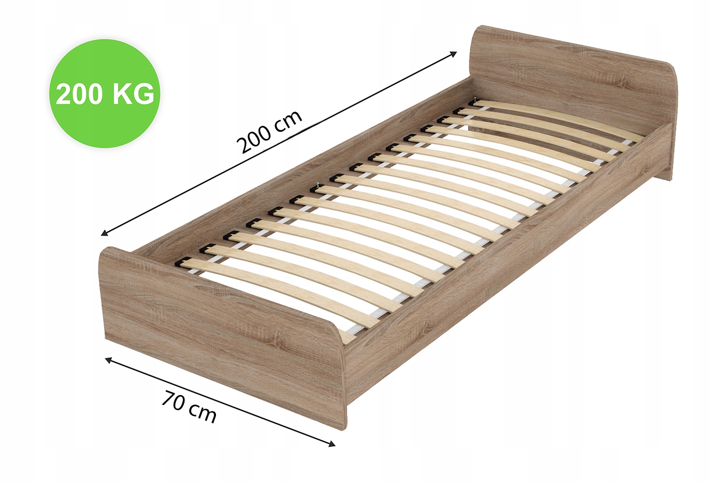 Stelaż łóżka z listew sprężynujących flex 70x200 Rozmiar (cm) 70x200