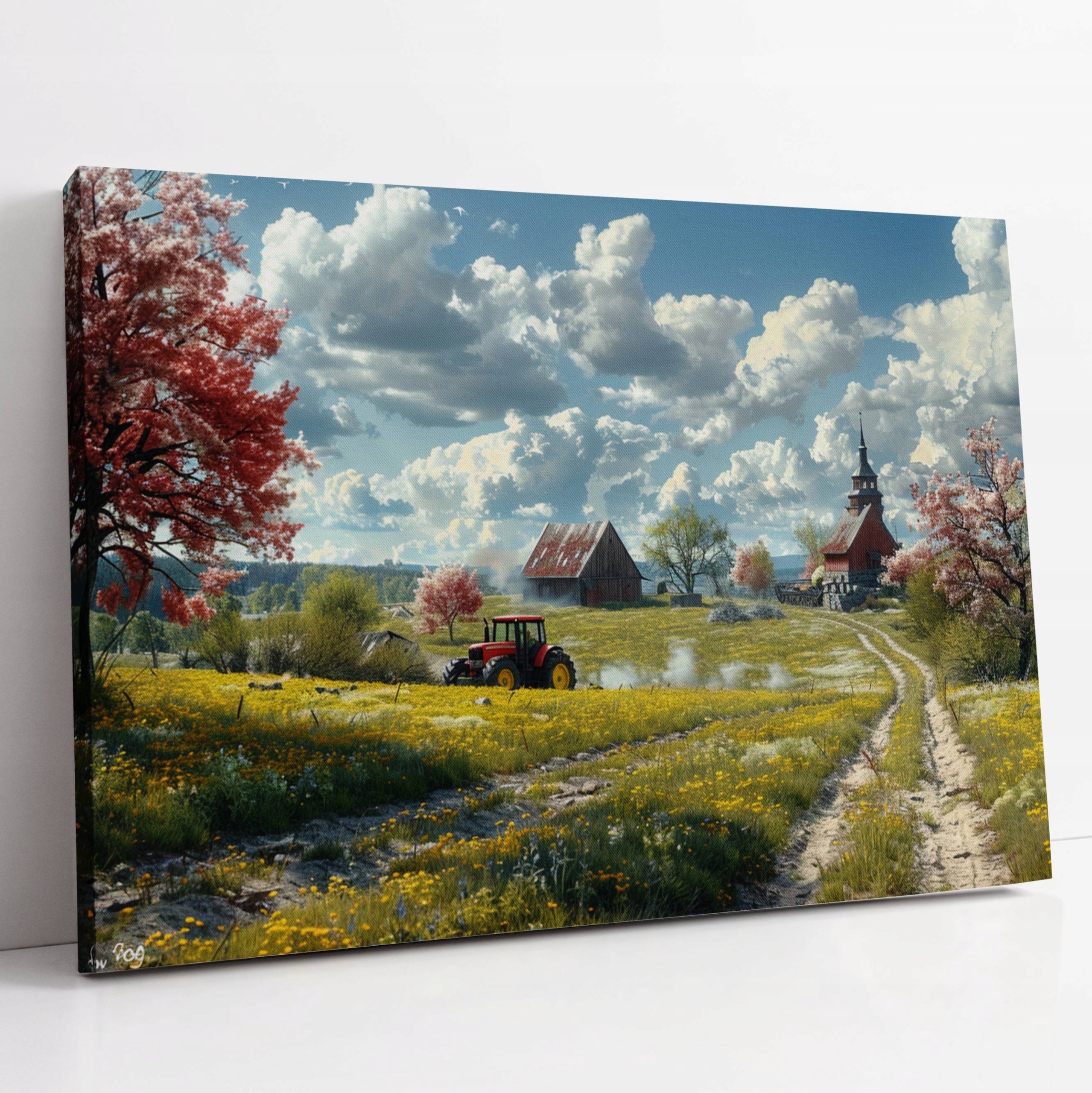 Obraz na plátně Jarní den na Polské vesnici v domě kuchyňského pokoje 120x80