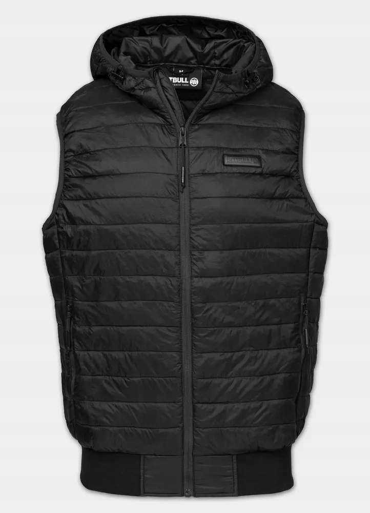 Pánská Bunda Bez Rukávů bunda s kapucí Pitbull Hofer prošívaná vesta kapuce L