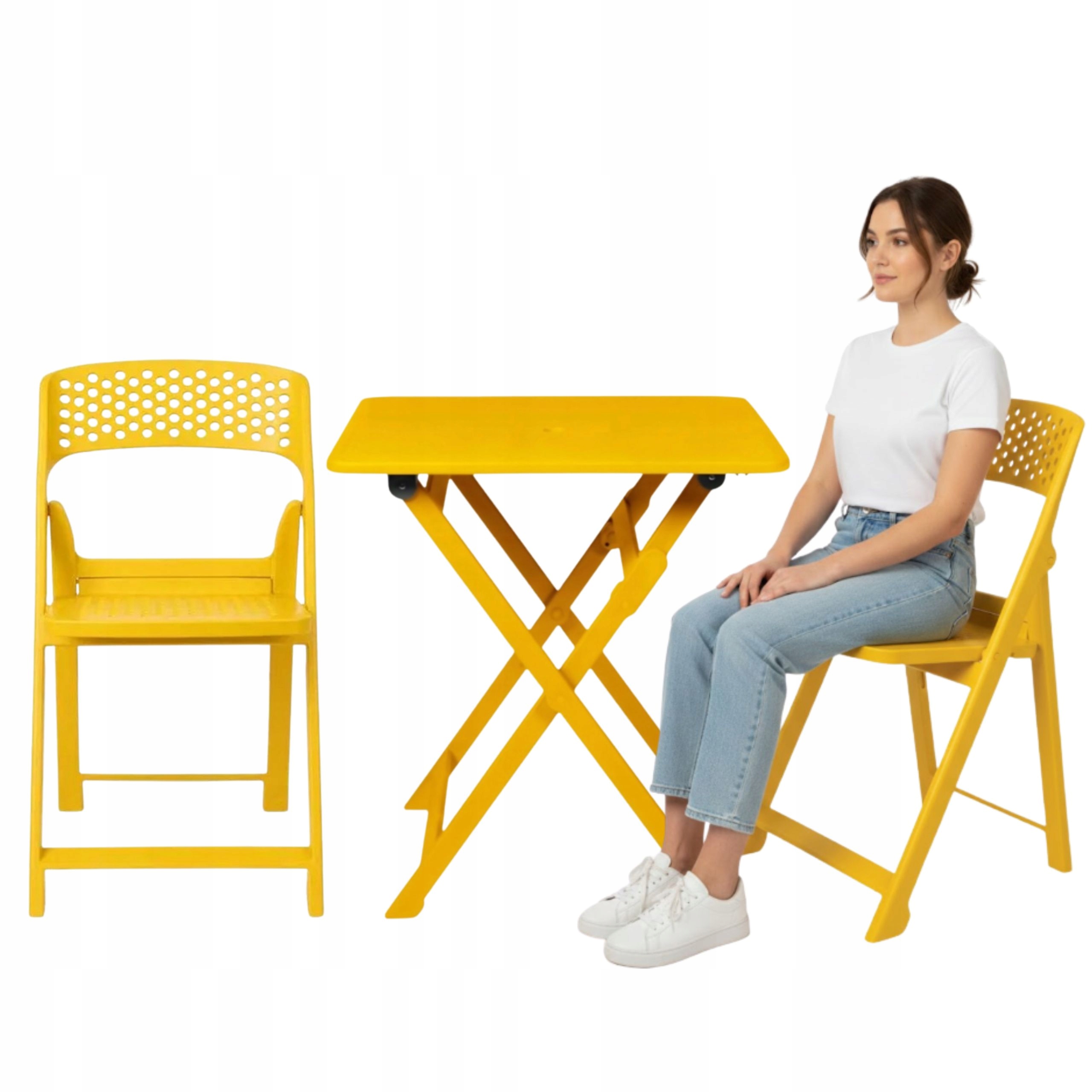 2x Skladacia stolička na balkón 46x44x76 cm Phoenix Flap skladací stolík