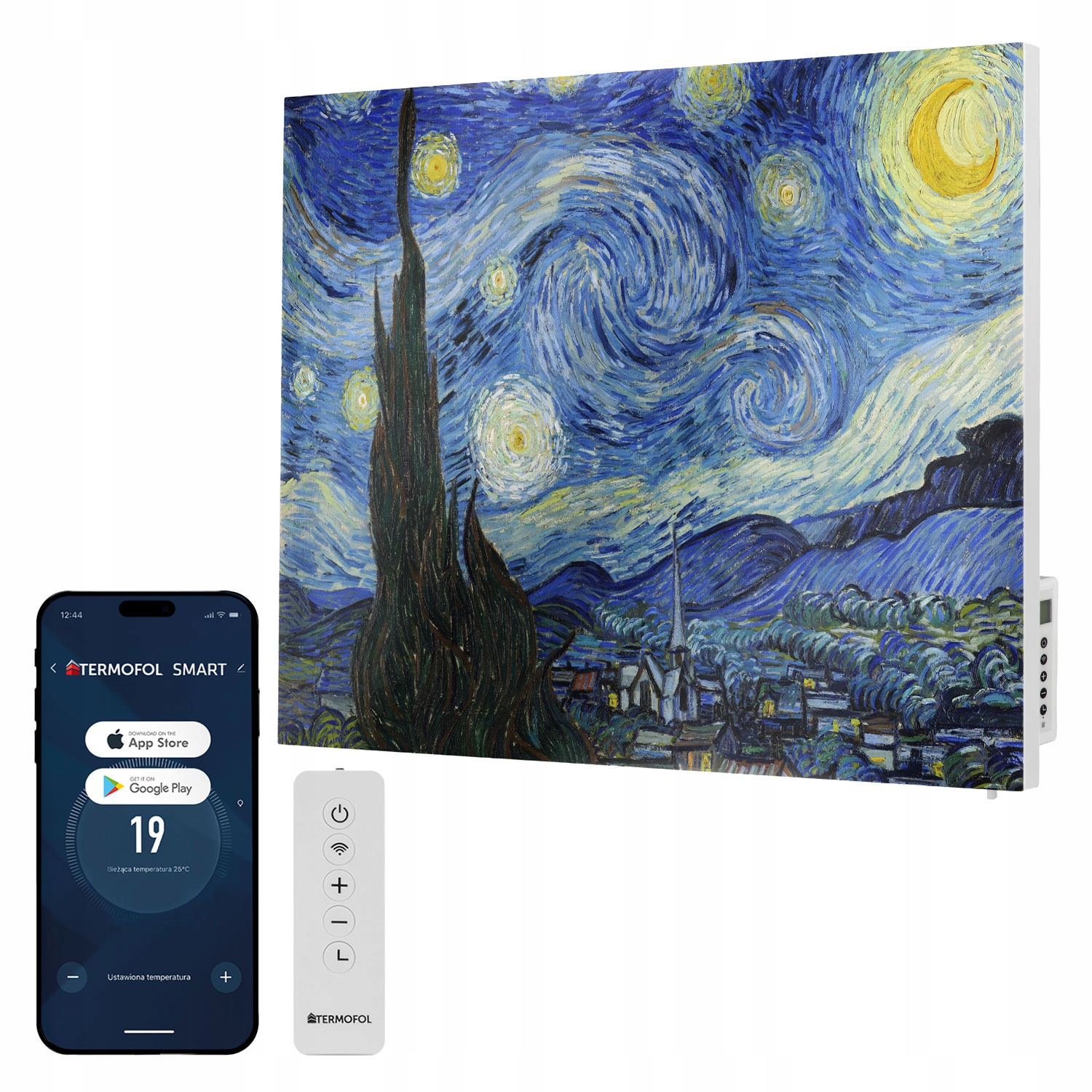Infračervený ohrievač obraz hviezdna noc 500 W 85x60 cm WiFi