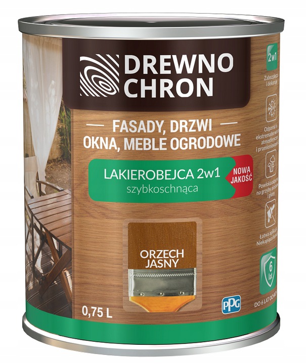 

DrewnoChron Lakierobejca 2w1 Orzech Jasny 0,75l