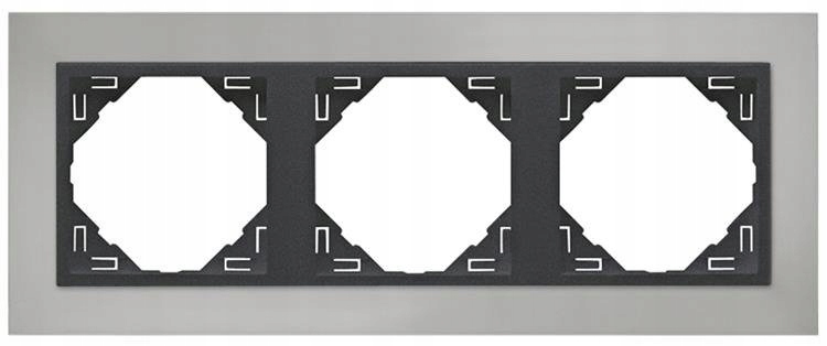 Efapel Metallo Rámeček 3-NÁSOBNÝ Chrom Grafit 90930RS