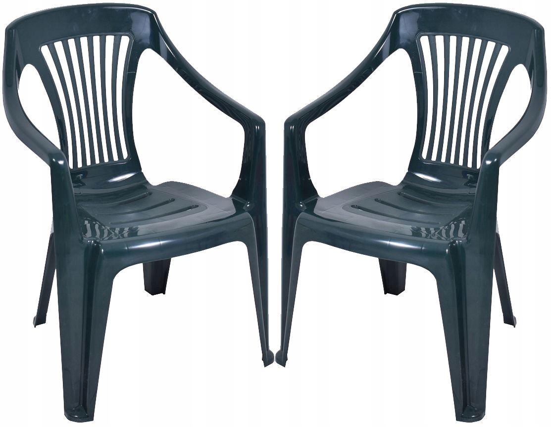 2x PIRYT ZIELONE OGRODOWE KRZESŁO PLASTIKOWE ZIELEŃ