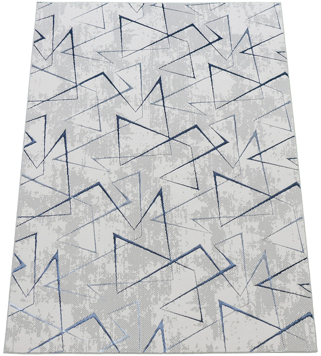 Koberec 140x190 Krémový Šedý S Granátom Modrý Do Obývačky Moderný