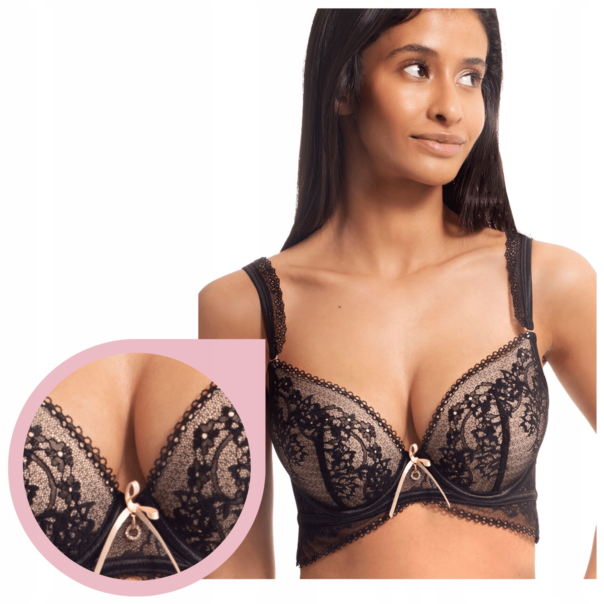 Biustonosz Agio Push Up DB-9318 czarny - 75B