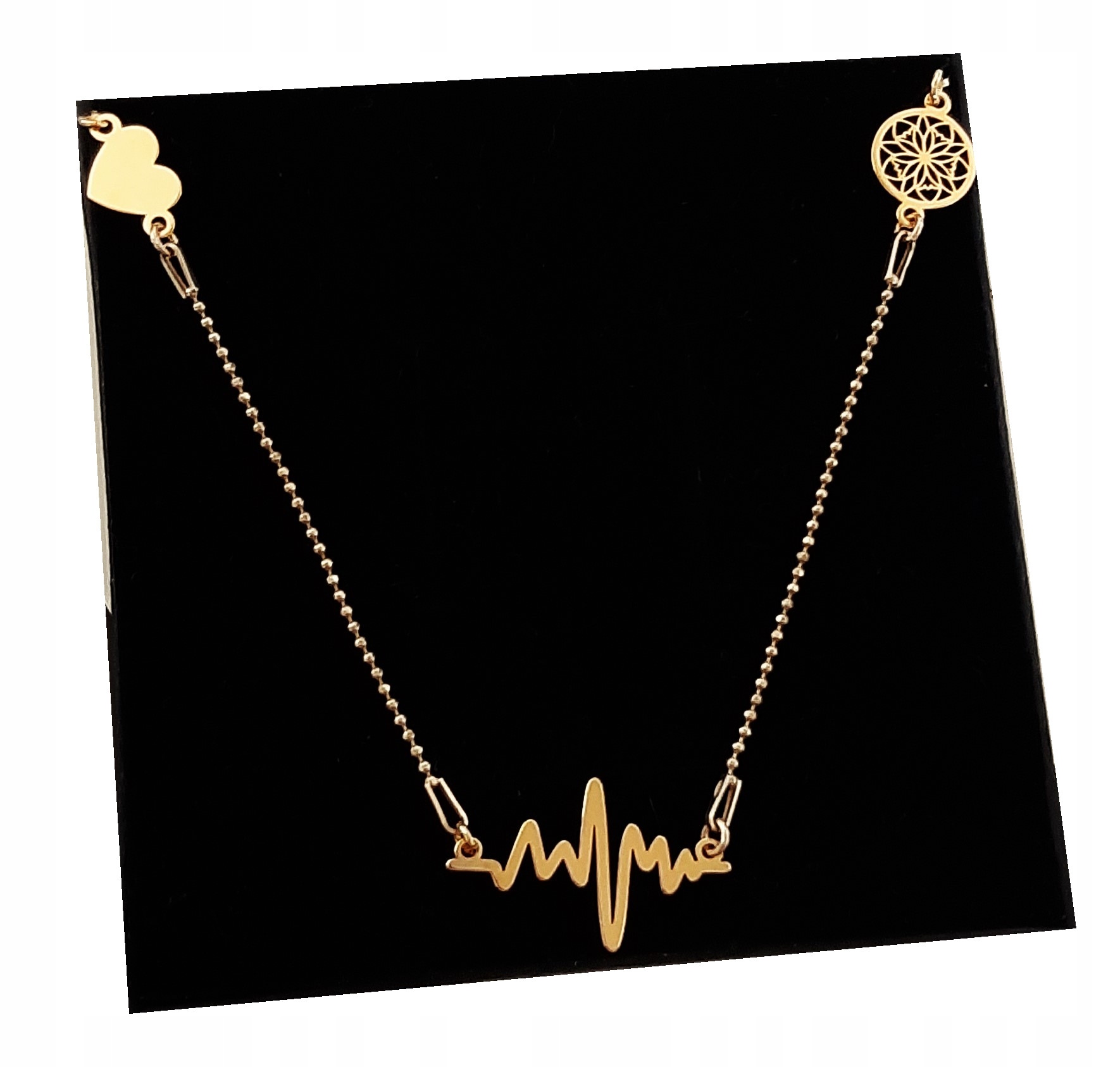 

Naszyjnik Celebrytka 3 Zawieszki Puls Serce