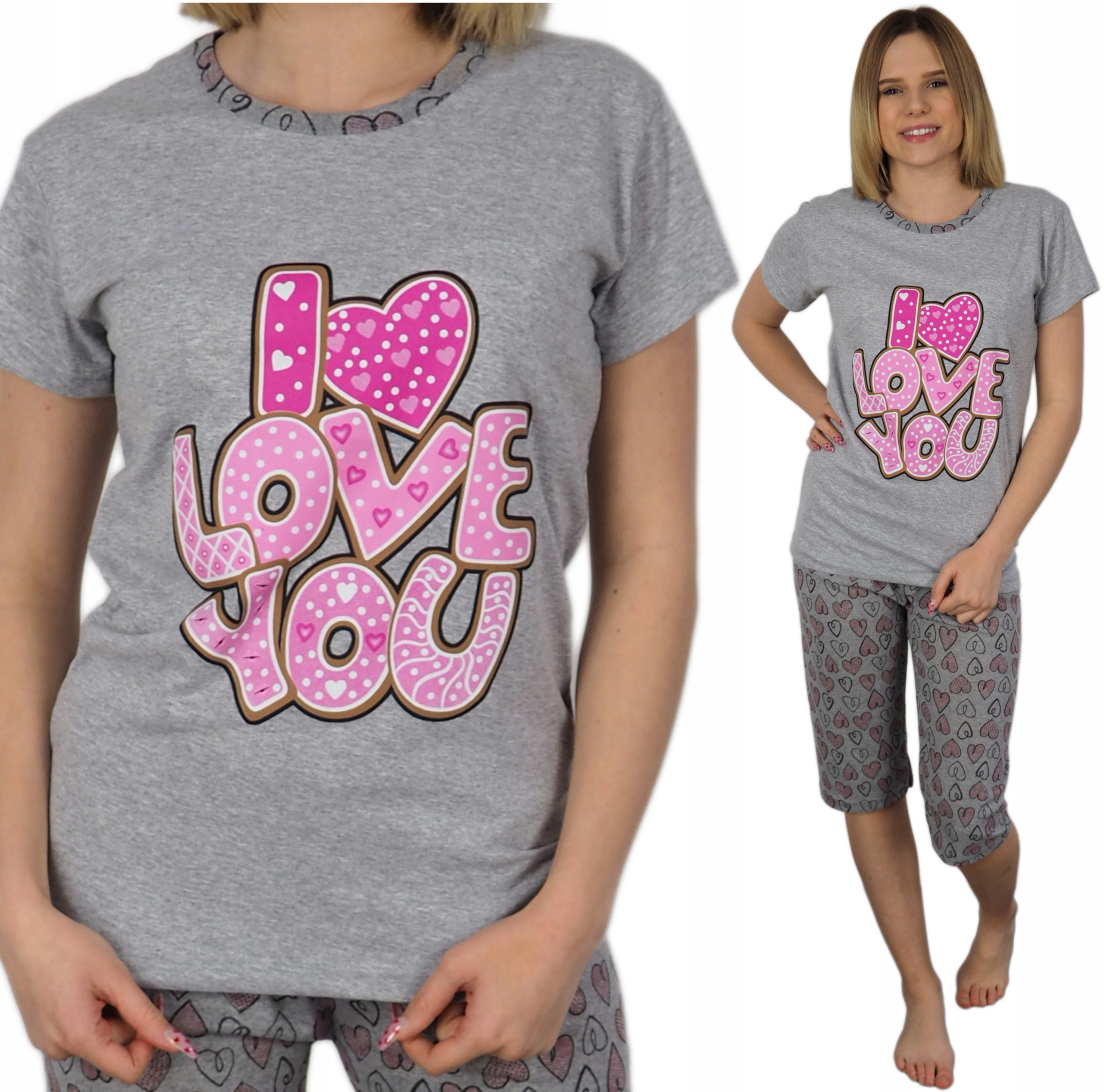 

Piżama damska S 36 Prezent młodzieżowa Modna love