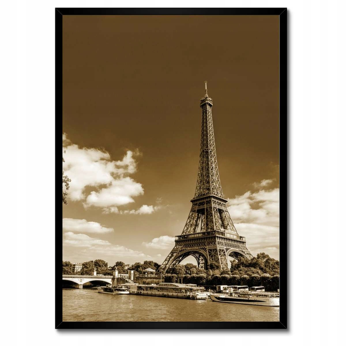 Plakáty v rámu 50x70 Fotka Eiffelovy věže sepia