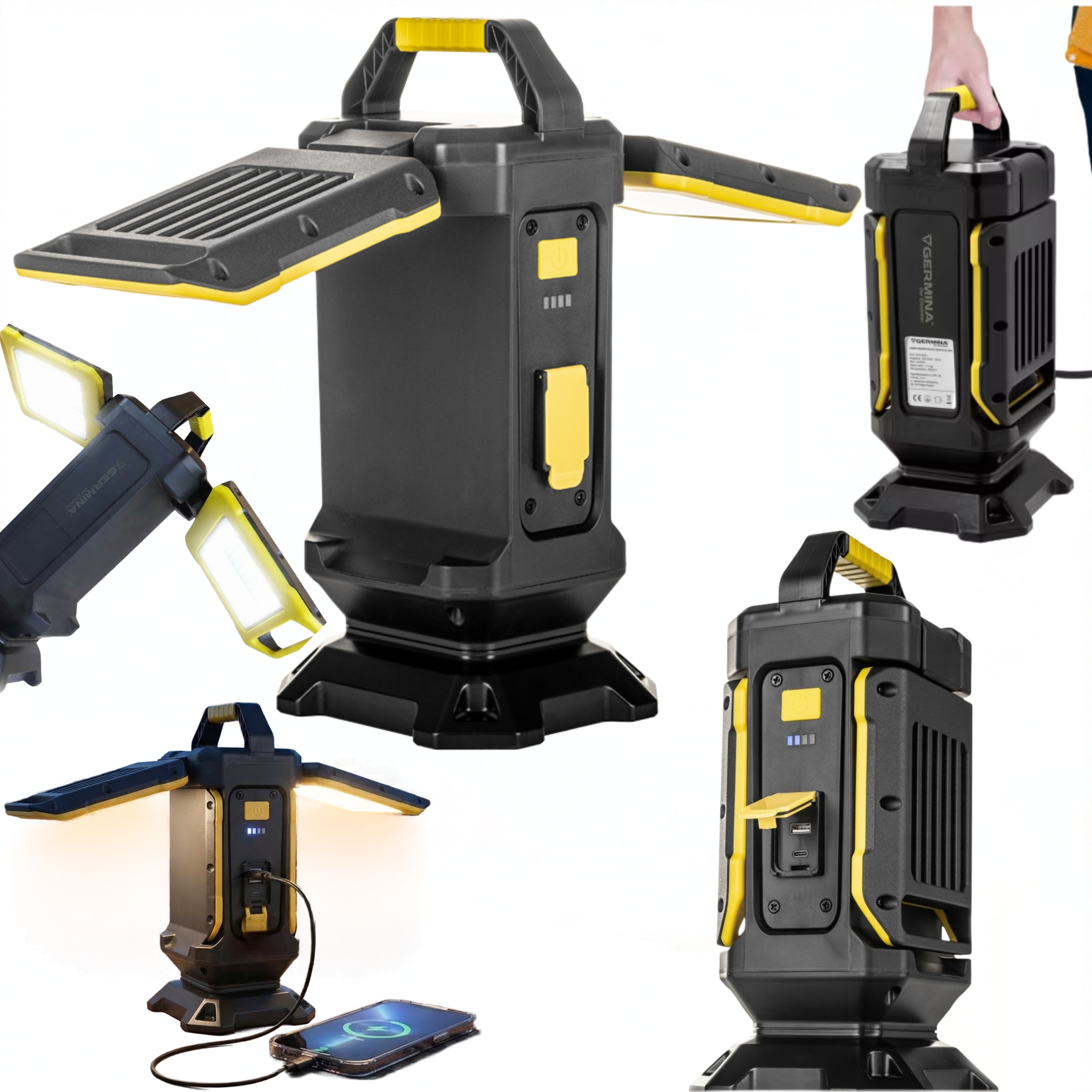 Halogen Led Osvětlovač Pracovní lampa Stavební IP54 powerbanka