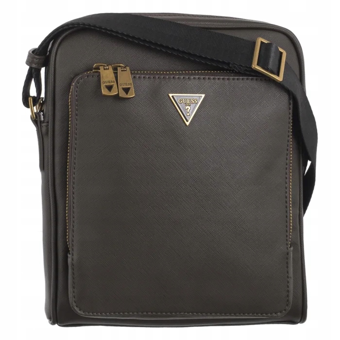 Reportérská kabelka Guess Milano Top Zip Xbdy W Frt Pckt Hmmisa Hnědá