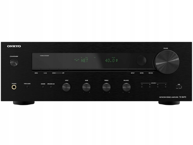 Onkyo TX-8470  2.1-kanałowy Wi-Fi Bluetooth Chromecast AirPaly Czarny