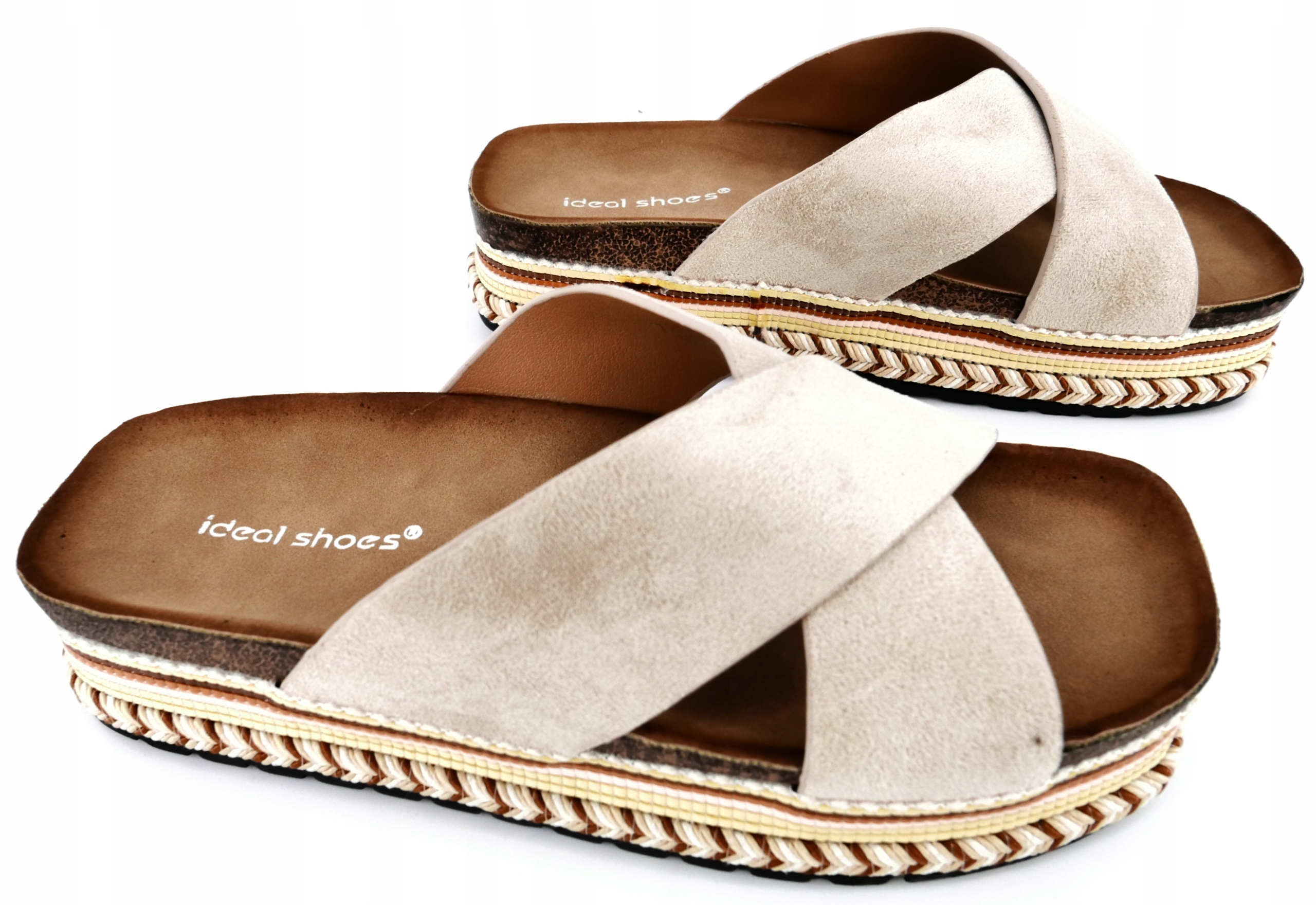 

Klapki Damskie Beżowe Ideal Shoes R39