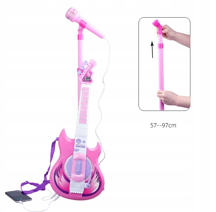 GITARA ELEKTRYCZNA ZESTAW KARAOKE DLA DZIECI z MIKROFONEM Kod producenta 2075