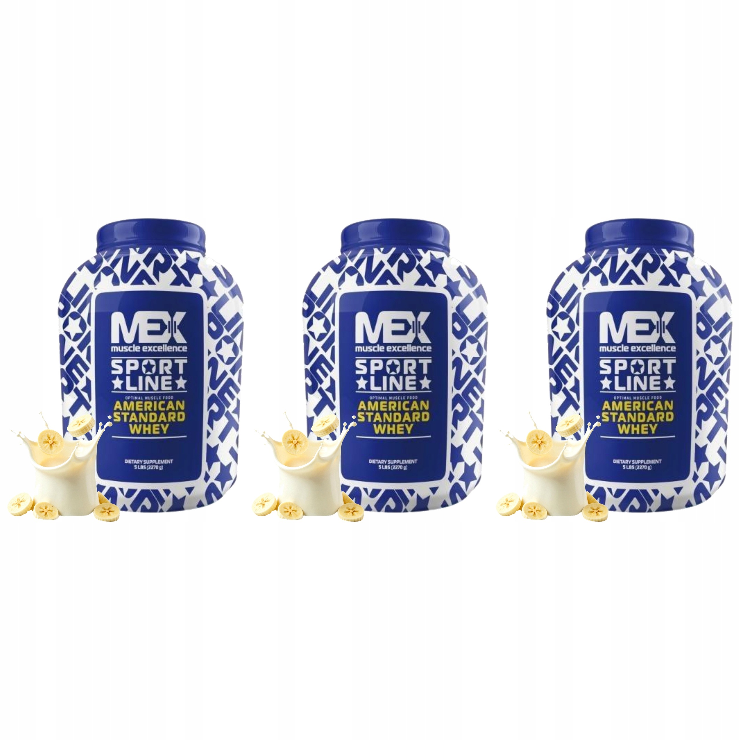 3x Gainer Protein Whey Koncentrát Izolát 2270g Sacharidy Hmotnost Mex Banán