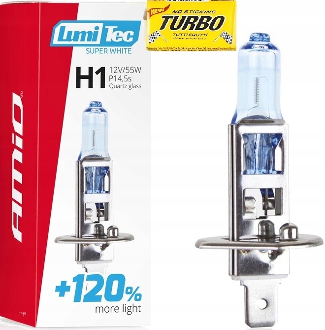 Żarówka halogenowa H1 12V 55W LumiTec White +120% Barwa Biała