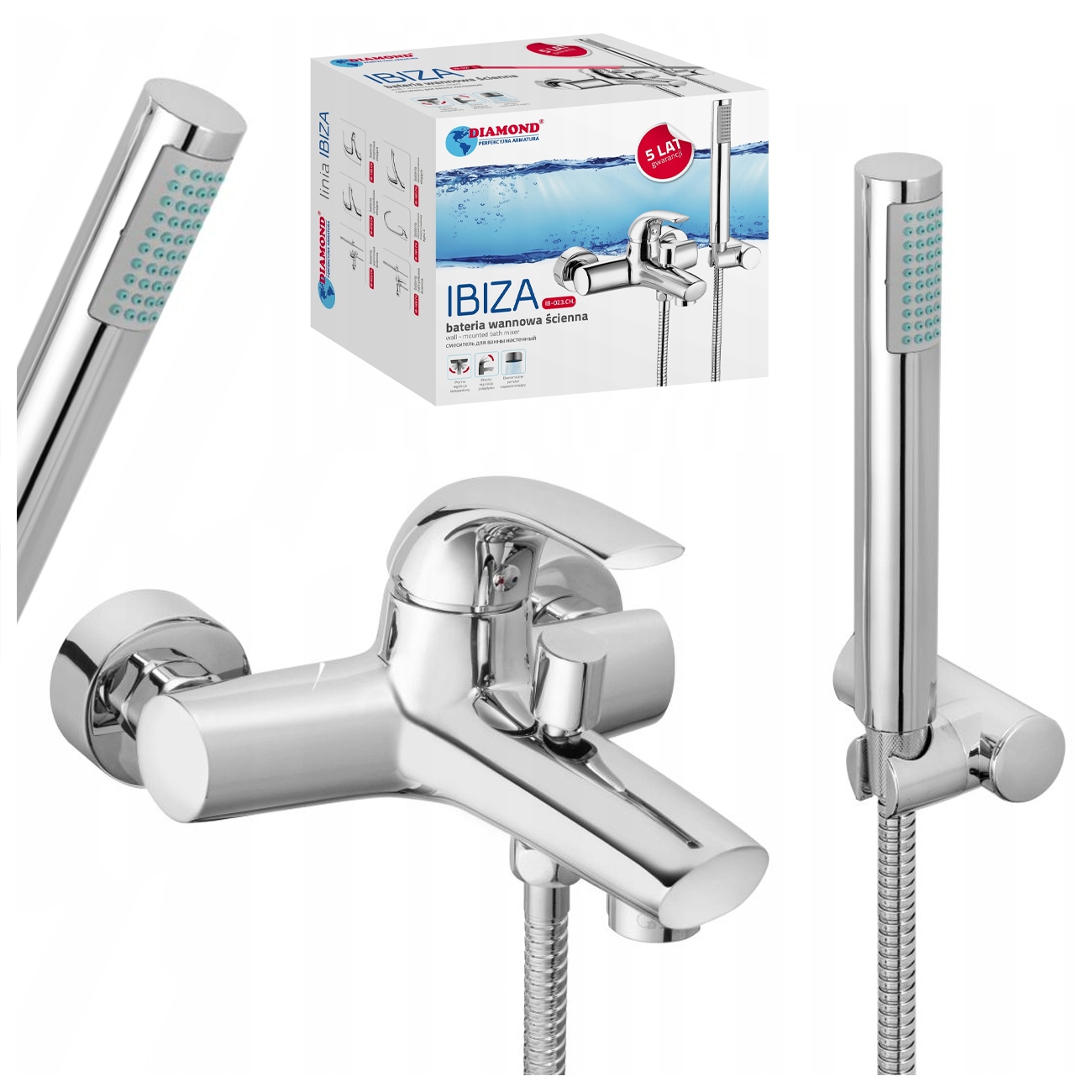 Vaňová Batéria Nástenná Sprcha Ibiza Kúpeľňa Vysoká Kvalita