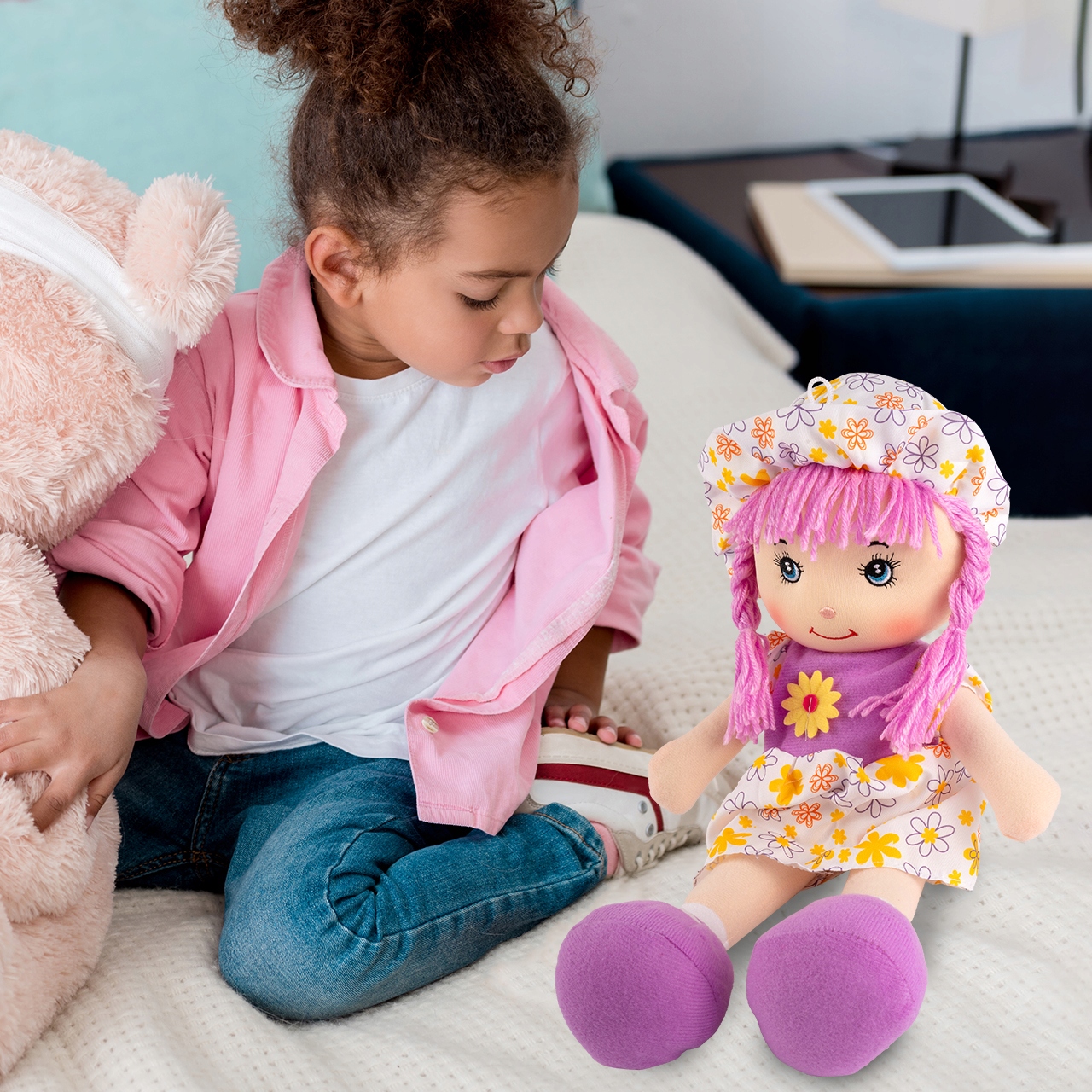 DUŻA LALKA PRZYTULANKA SZMACIANA PLUSZOWA 42 CM MIĘCIUTKA SZMACIANKA PIPPI Marka MalPlay