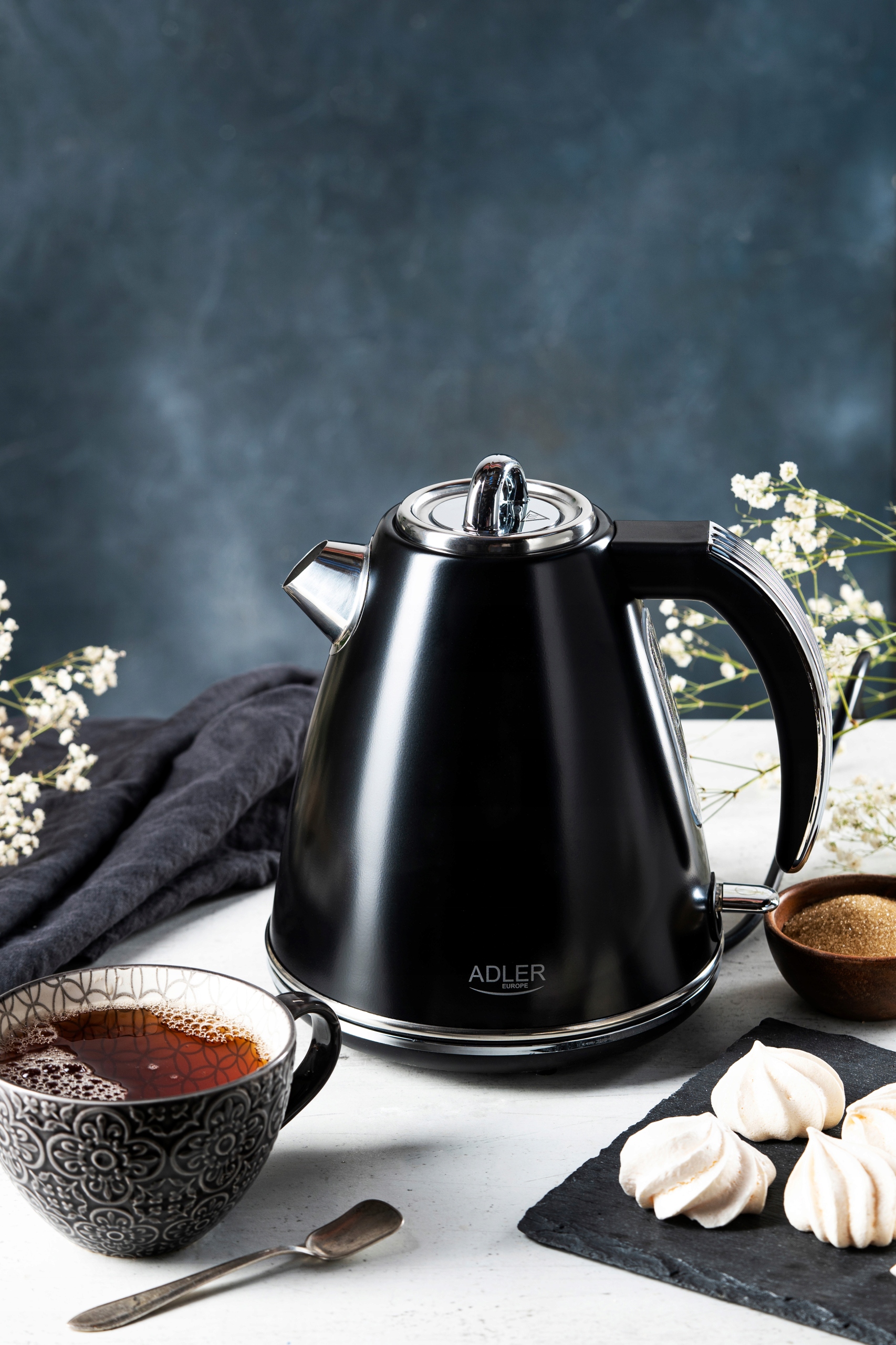 Czajnik Metalowy AD 1343 Black 1,5L STRIX 2200W Automatyczne Wyłączanie
