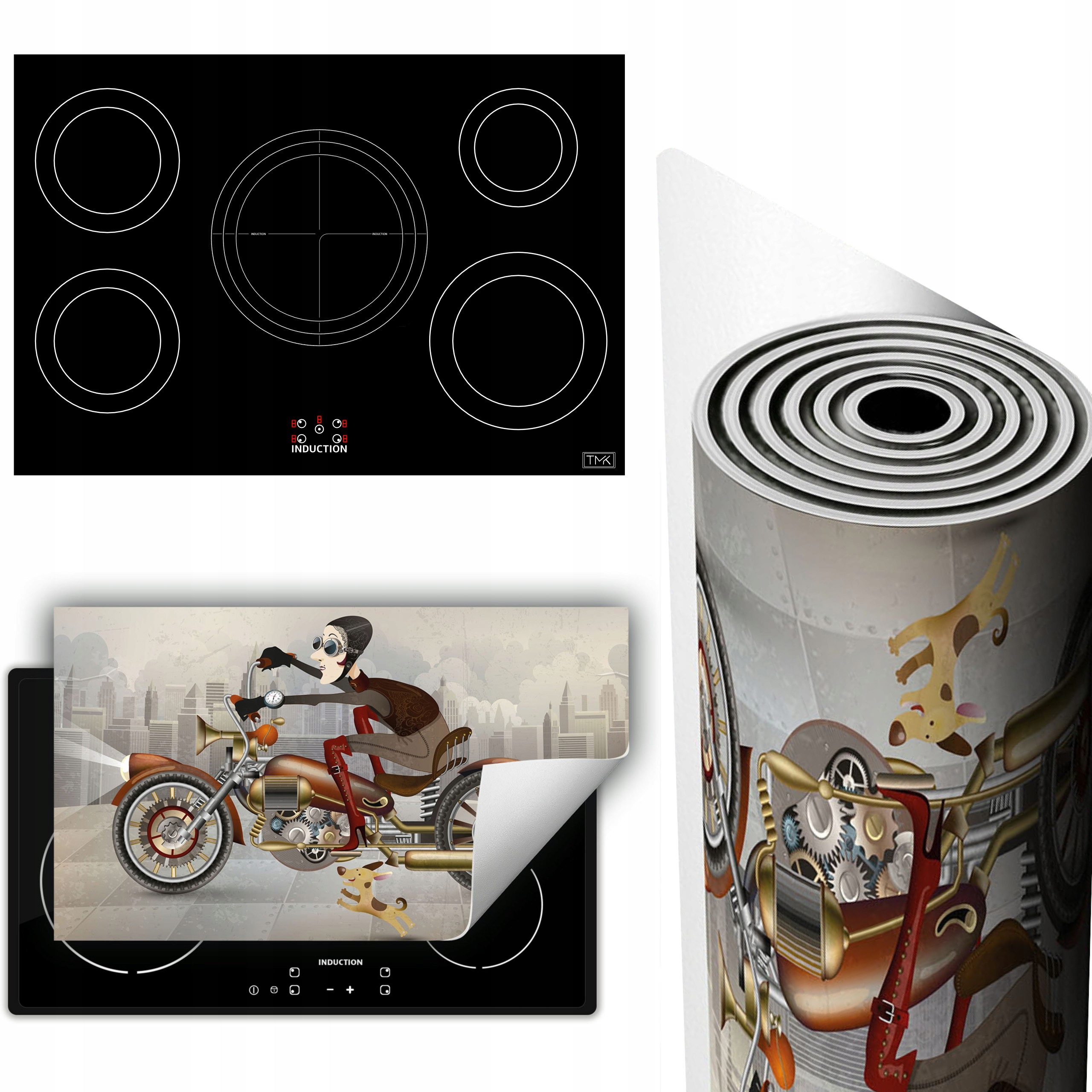 Vinylová Podložka Ochrana Kuchyňské Desky 90x52 šedá motocykl