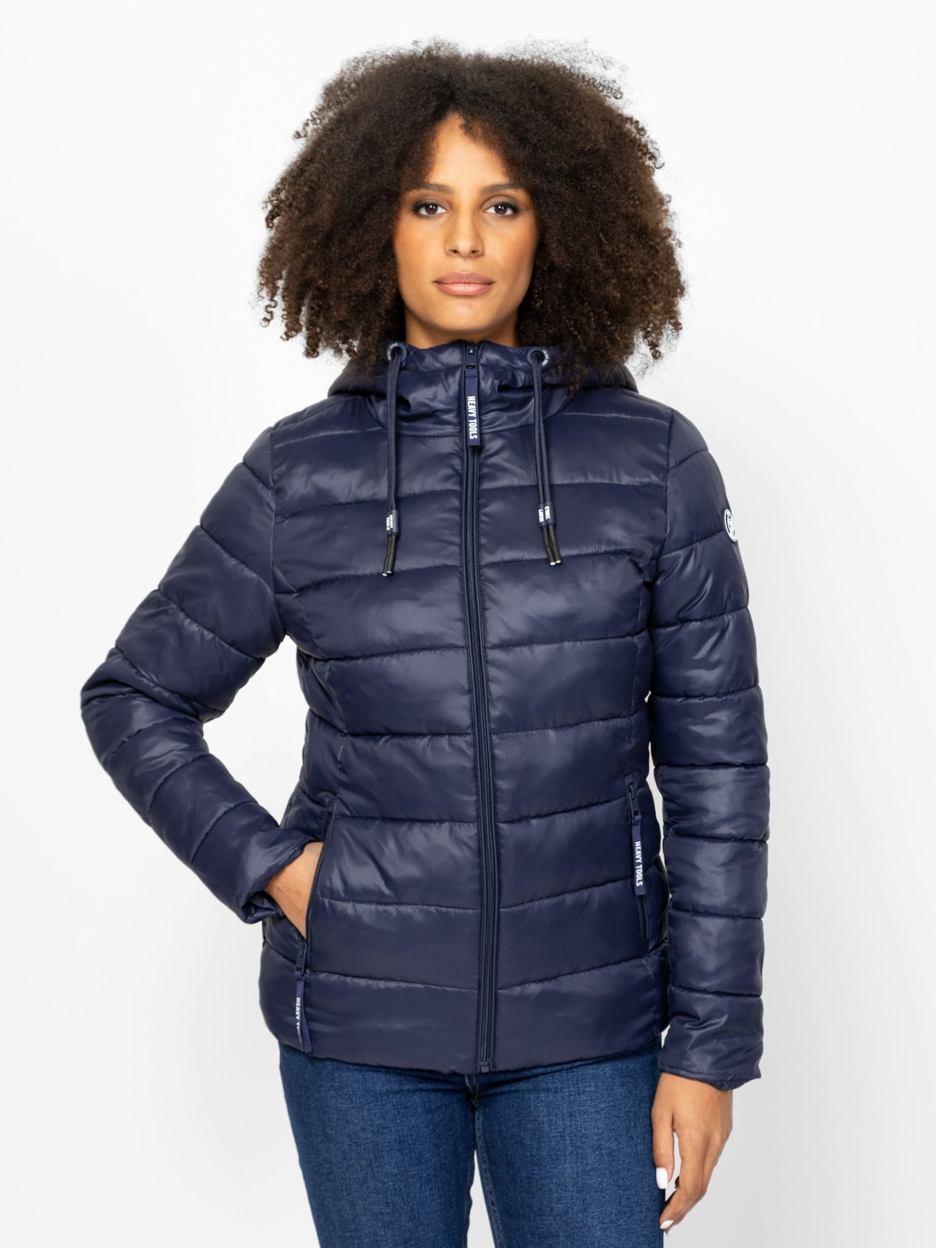 Heavy Tools Dámská Přechodová Bunda S Kapucí NEILAW25 Navy Námořnická Modrá XXL