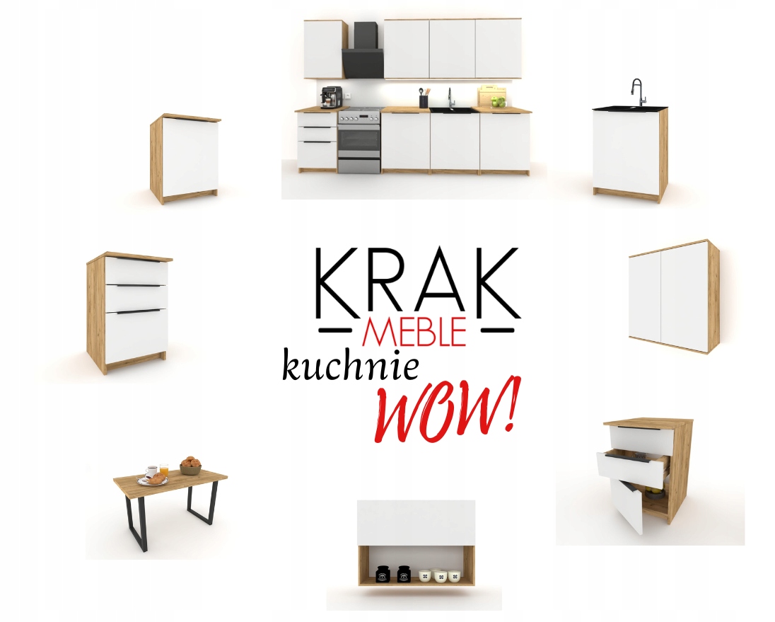 Szafka Kuchenna pod zlew Stojąca KIRA Dolna Craft Biała 60cm Cichy Domyk Kolor frontów biały