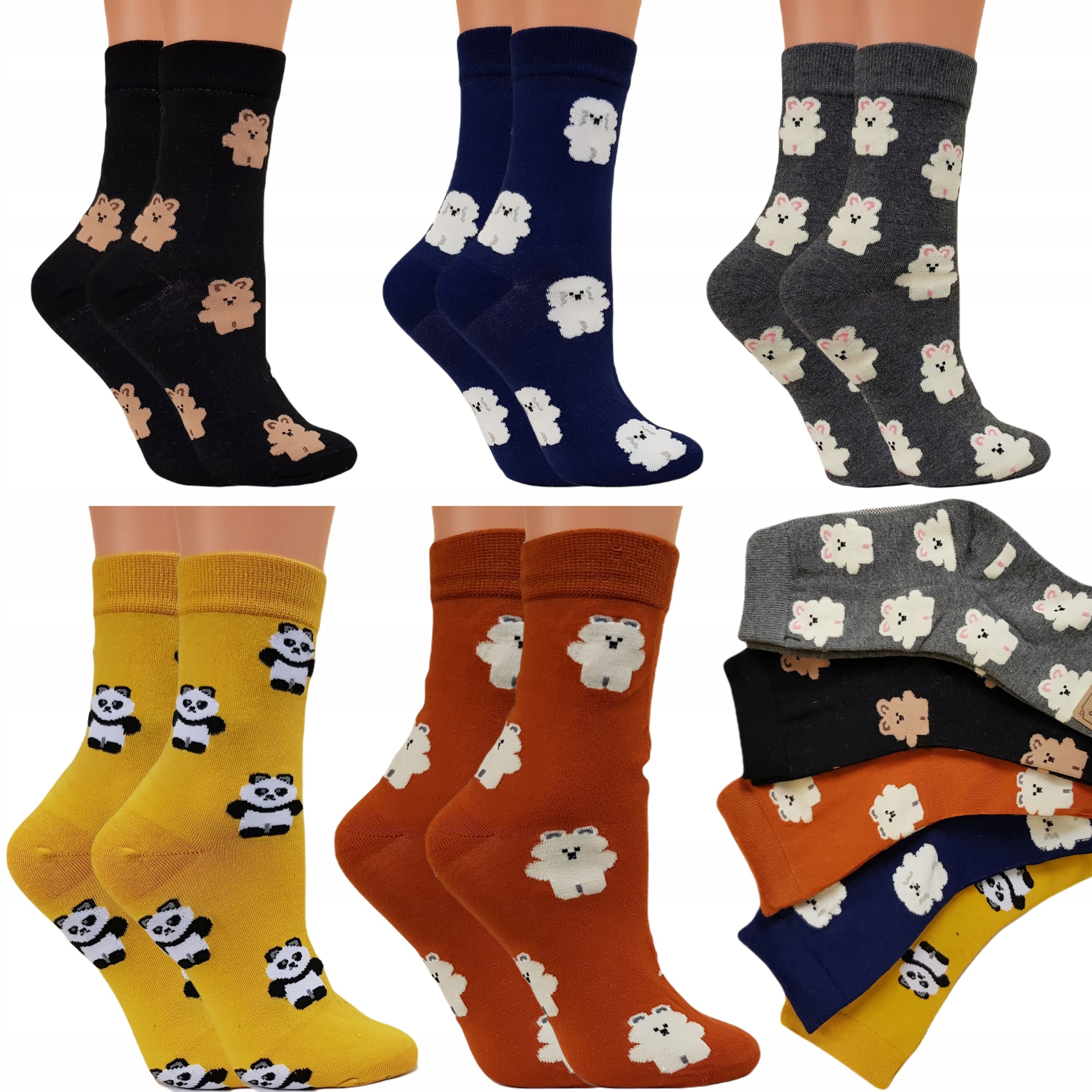 

5 x Skarpety Skarpetki Damskie Bawełniane 35-42