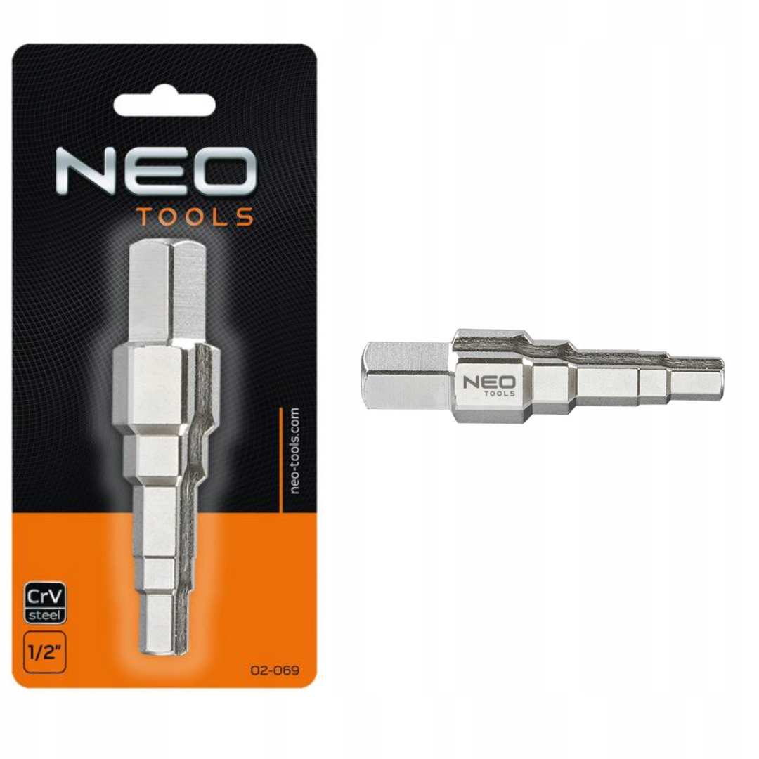 NEO KOŃCÓWKA WYMIENNA KLUCZA DO ŚRUBUNKÓW 1/2 STAL CHROMOWO-WANADOWA 02-069