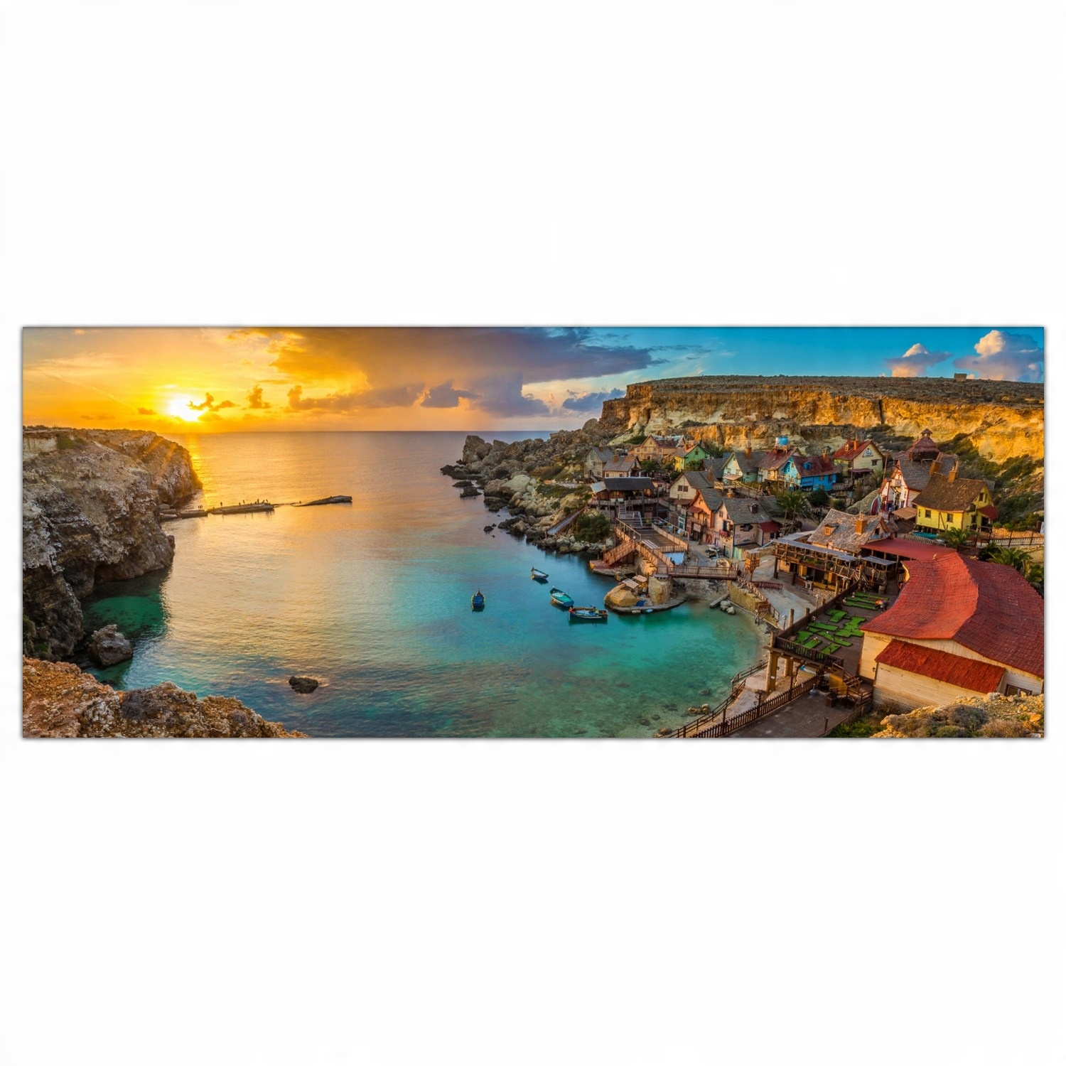 

Hartowany Obraz Szklany Malta Wyspa Wioska 125x50